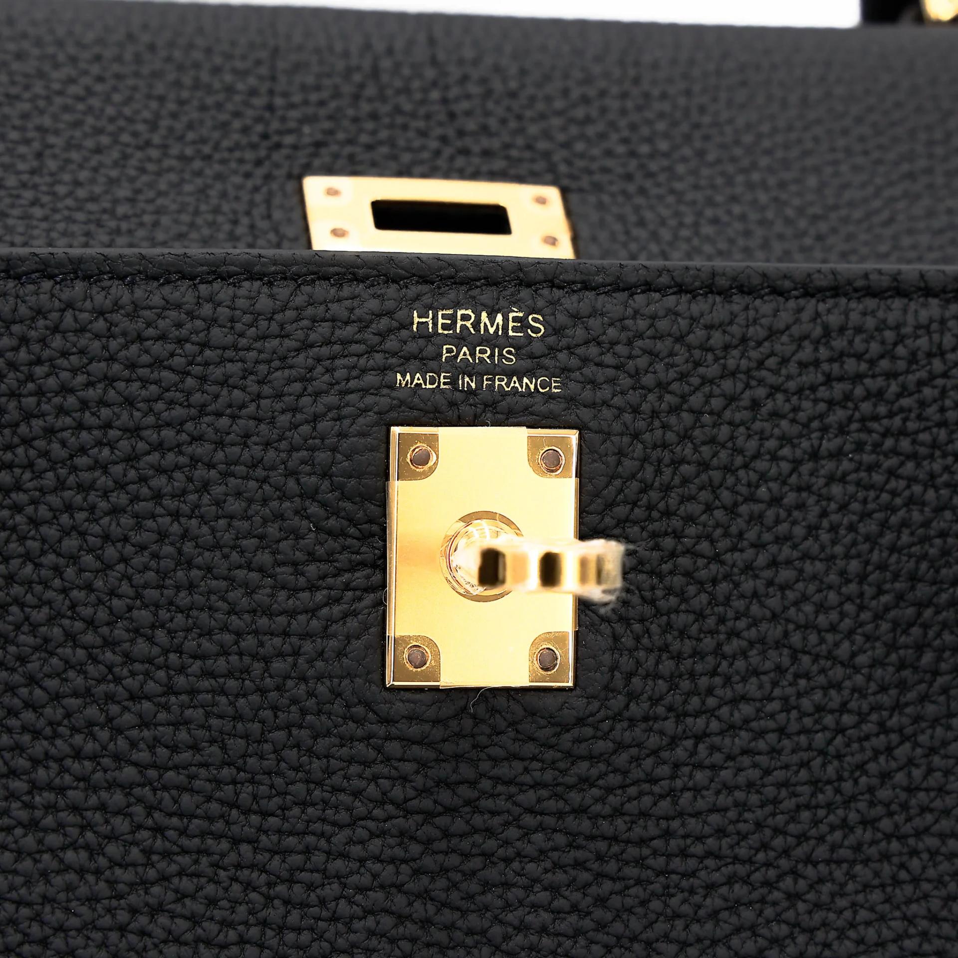 Brand New ( Rank N ) HERMÈS Kelly 25 Noir (89) Togo Gold hardware K (2025) - 13