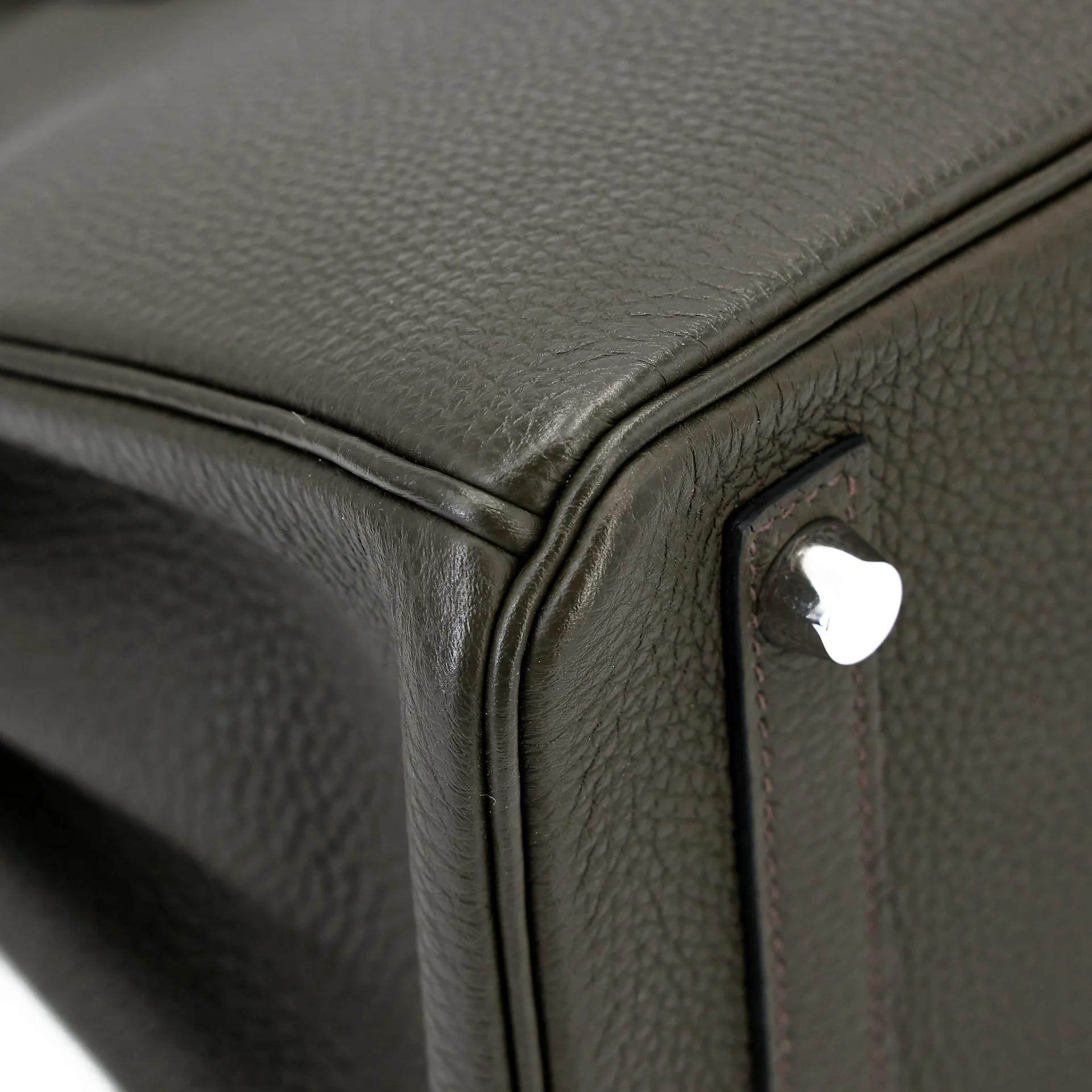 Very Good ( Rank A) HERMÈS Birkin 25 Vert de Gris (C6) Togo Palladium hardware U (2022) - 11