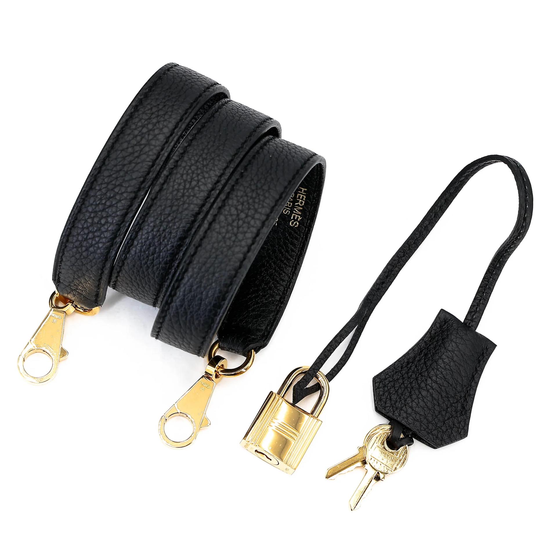 Excellent ( Rank SA ) HERMÈS Kelly 40 Noir (89) Togo Gold hardware A (2017) - 26