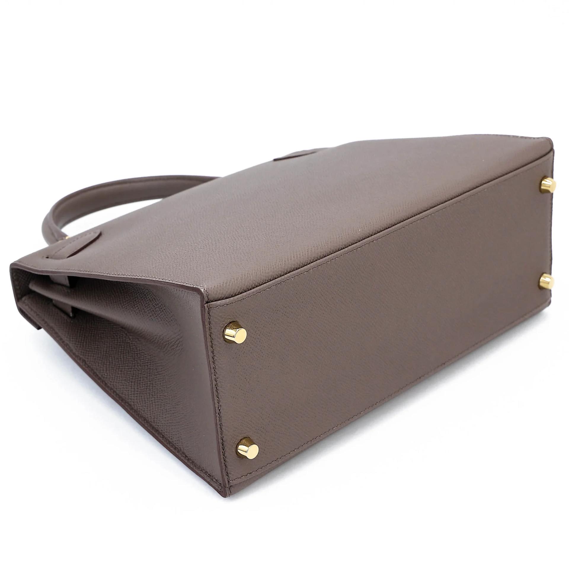 Very Good ( Rank A) HERMÈS Kelly 28 Sellier Etain (8F) Epsom Gold hardware D (2019) - 7