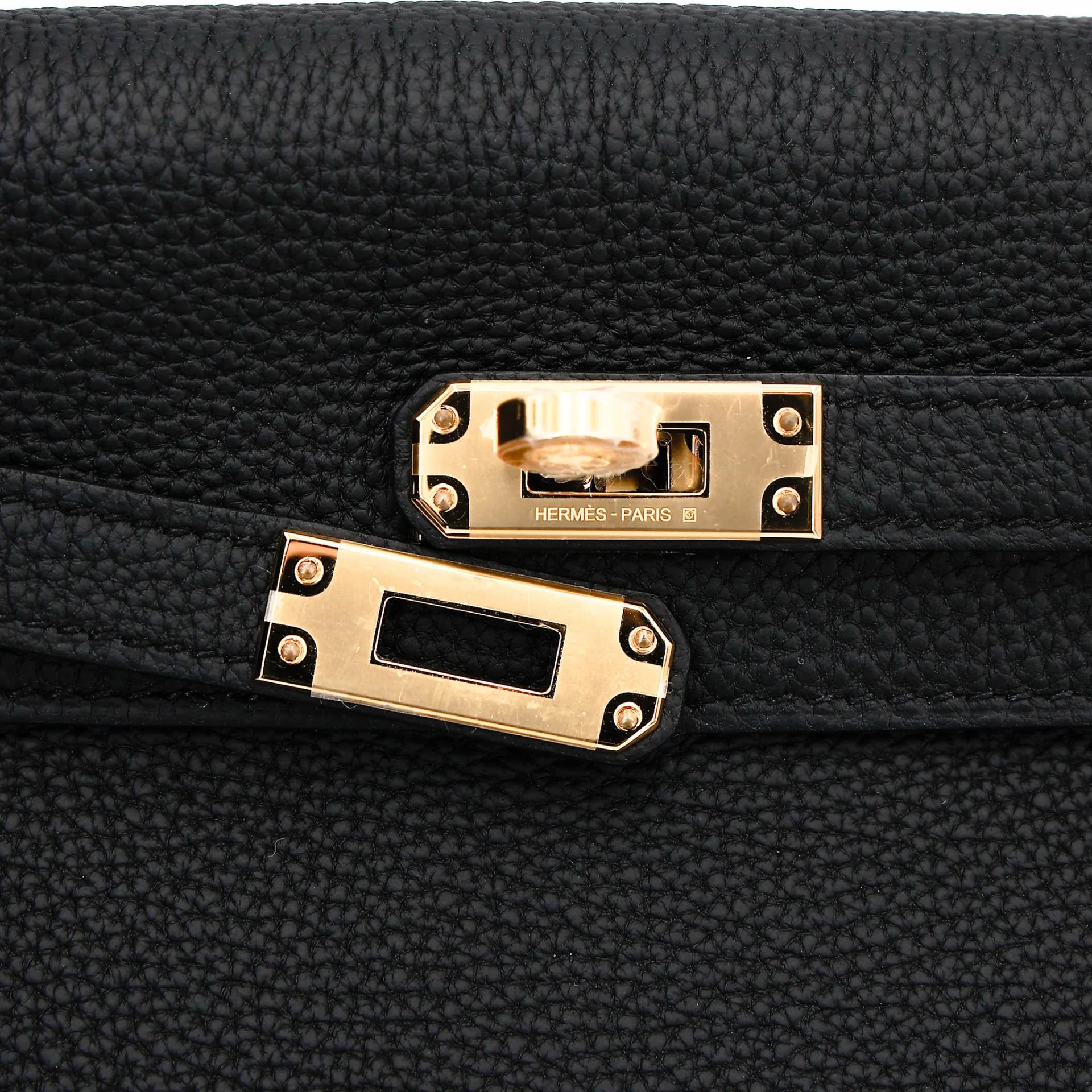 Brand New ( Rank N ) HERMÈS Kelly 25 Noir (89) Togo Gold hardware K (2025) - 8