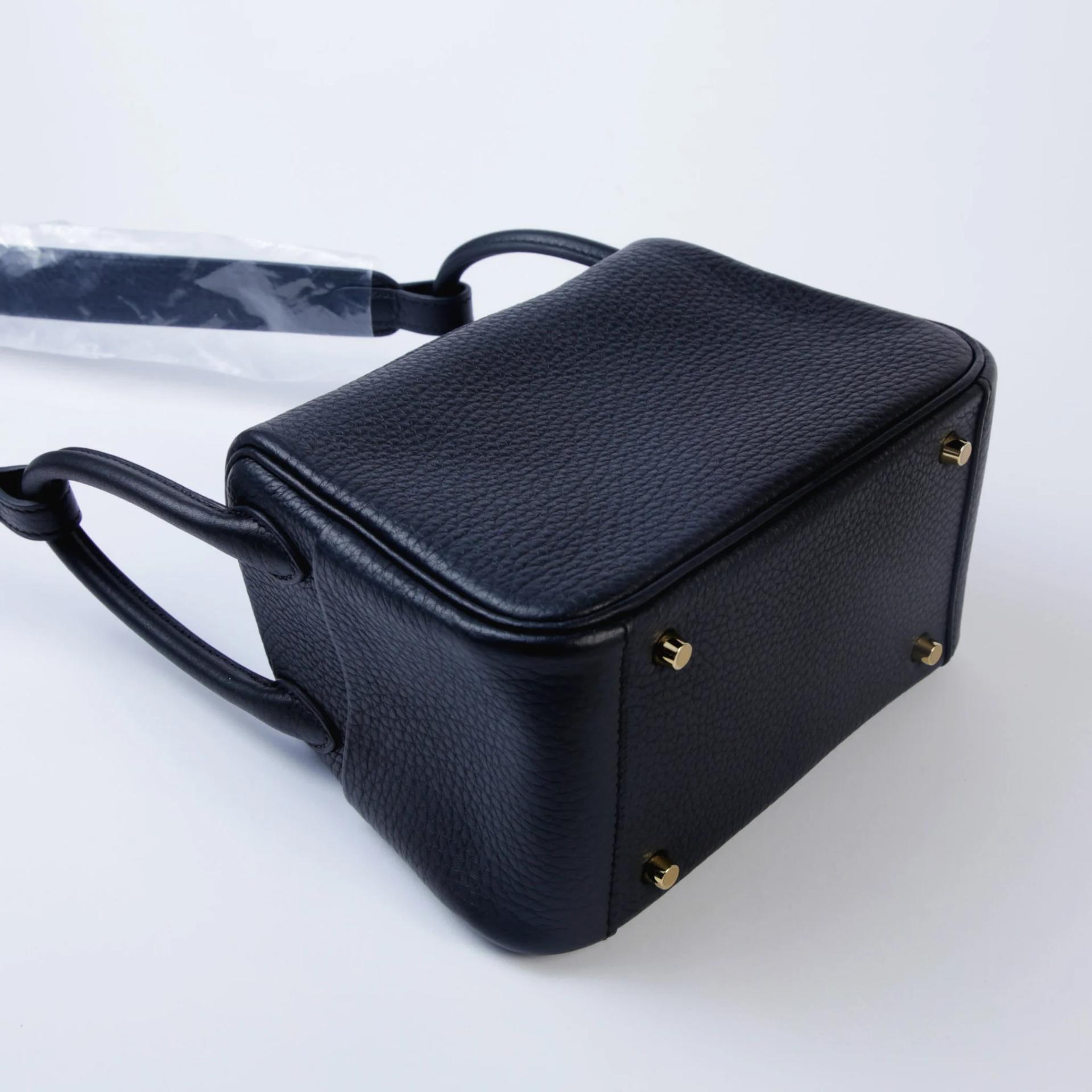 Brand New ( Rank N ) HERMÈS Mini Lindy Noir (89) Clemence Gold hardware G (2026) - 6