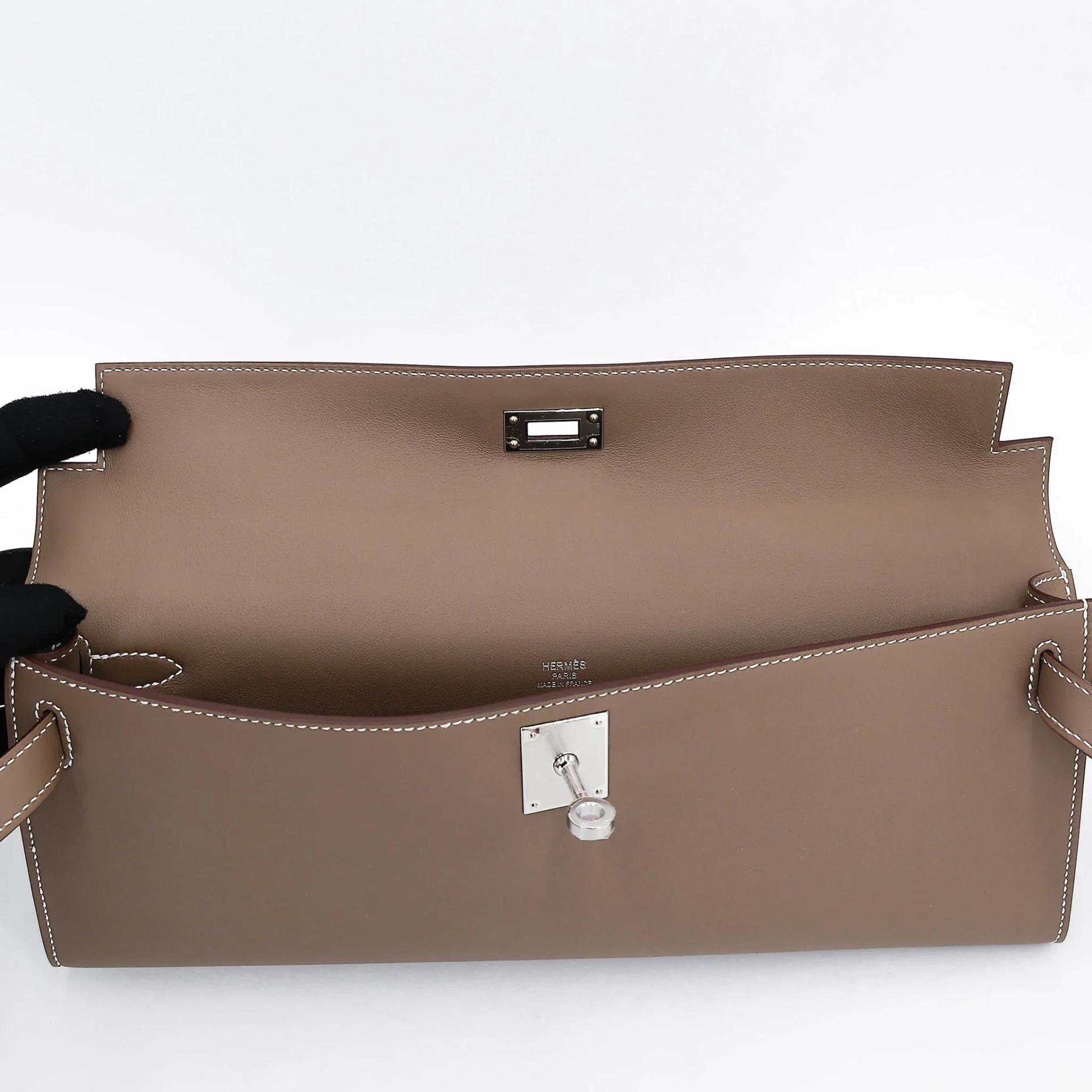 Brand New ( Rank N ) HERMÈS Kelly Cut Etoupe (18) Swift Palladium hardware G (2026) - 13