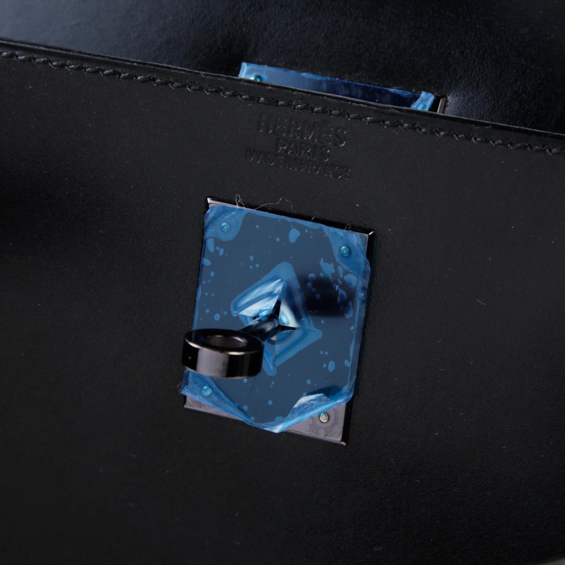 A美品 HERMÈS 愛馬仕 Kelly 32 外縫 Box Moon Light 89 黑色 Noir (Black) Box牛皮 烏金扣 □D刻 2000年 - 9