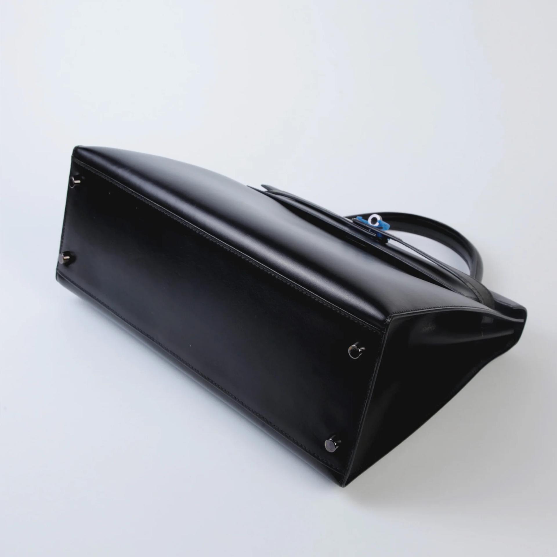 A美品 HERMÈS 愛馬仕 Kelly 32 外縫 Box Moon Light 89 黑色 Noir (Black) Box牛皮 烏金扣 □D刻 2000年 - 5