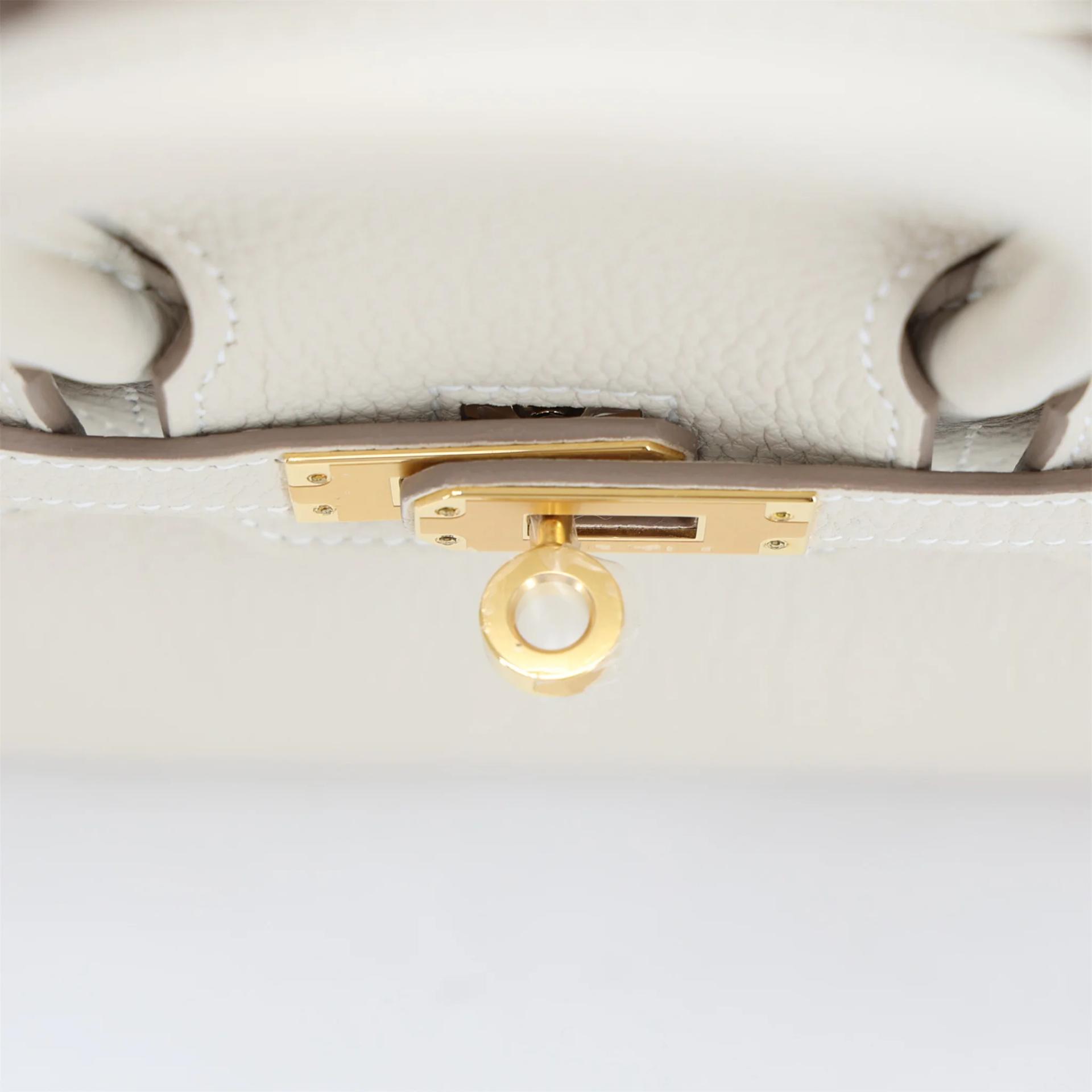 Brand New ( Rank N ) HERMÈS Birkin 25 Craie (10) Togo Gold hardware G (2026) - 9