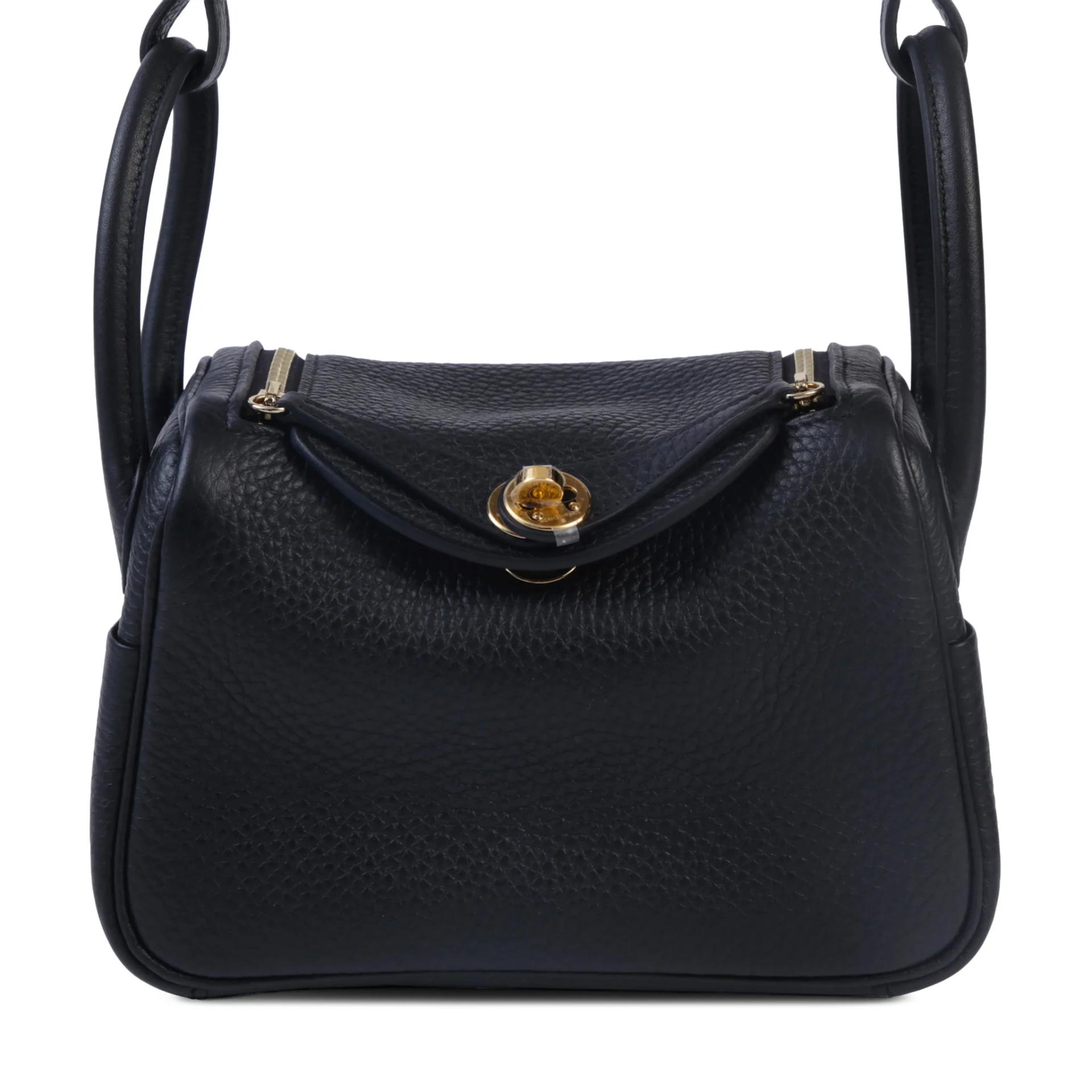 Brand New ( Rank N ) HERMÈS Mini Lindy Noir (89) Clemence Gold hardware G (2026) - 1