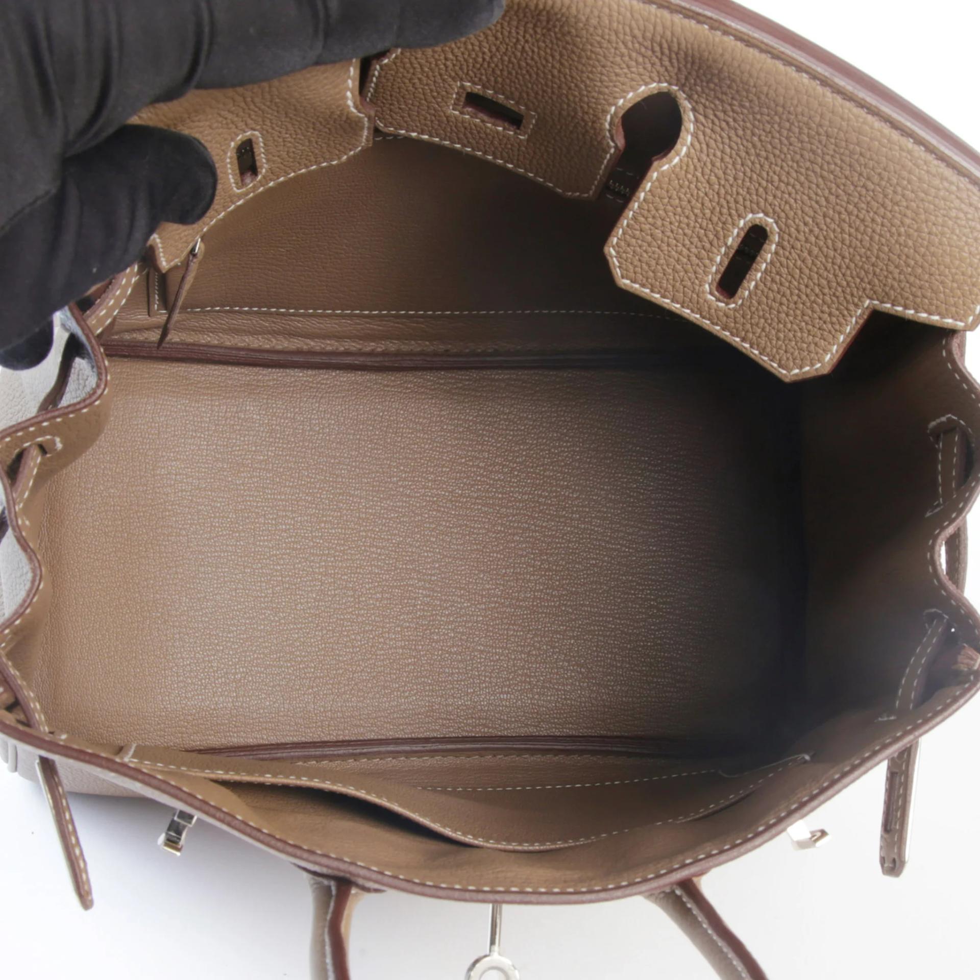 Unused ( Rank NS ) HERMÈS Birkin 25 Etoupe (18) Togo Palladium hardware U (2022) - 13