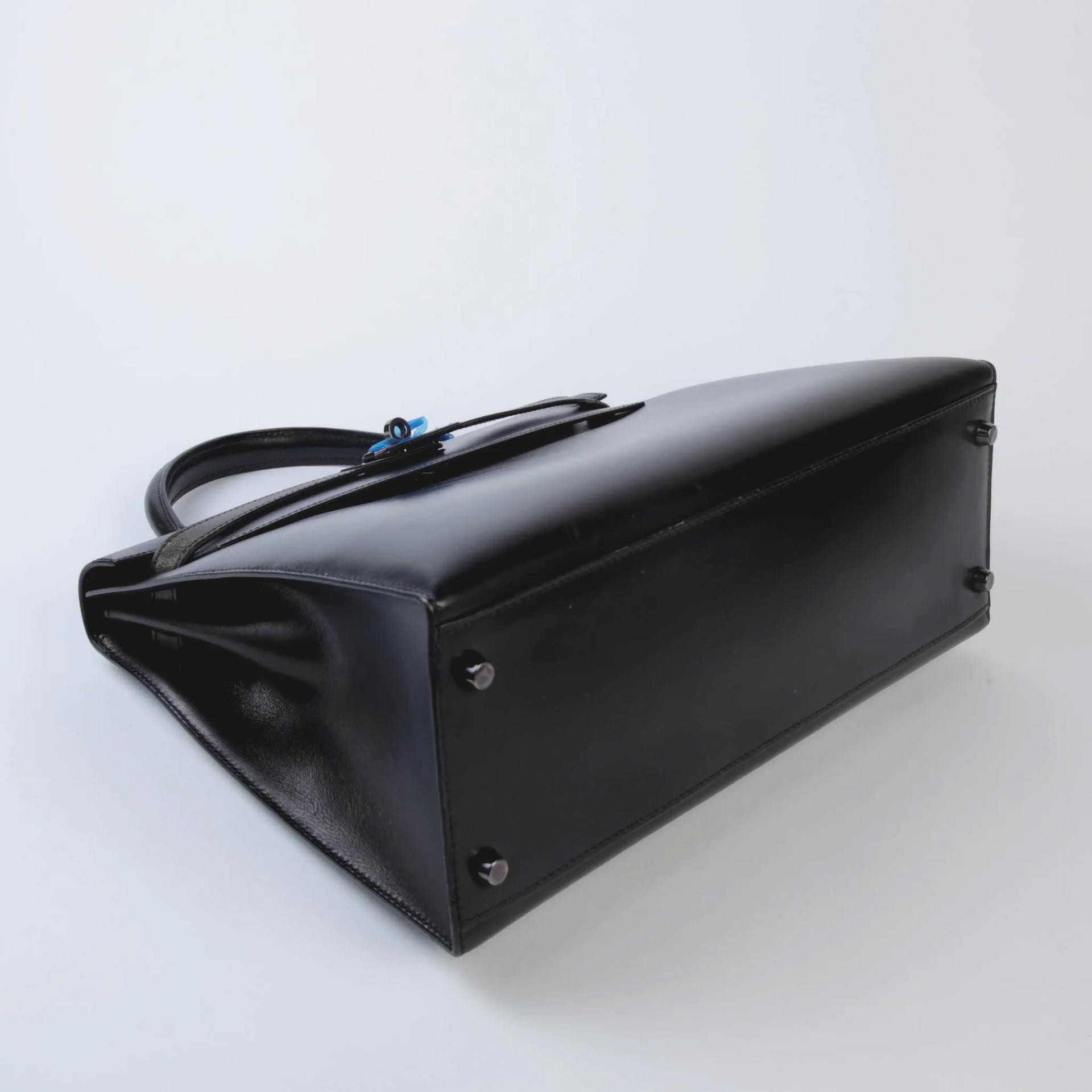 A美品 HERMÈS 愛馬仕 Kelly 32 外縫 Box Moon Light 89 黑色 Noir (Black) Box牛皮 烏金扣 □D刻 2000年 - 4