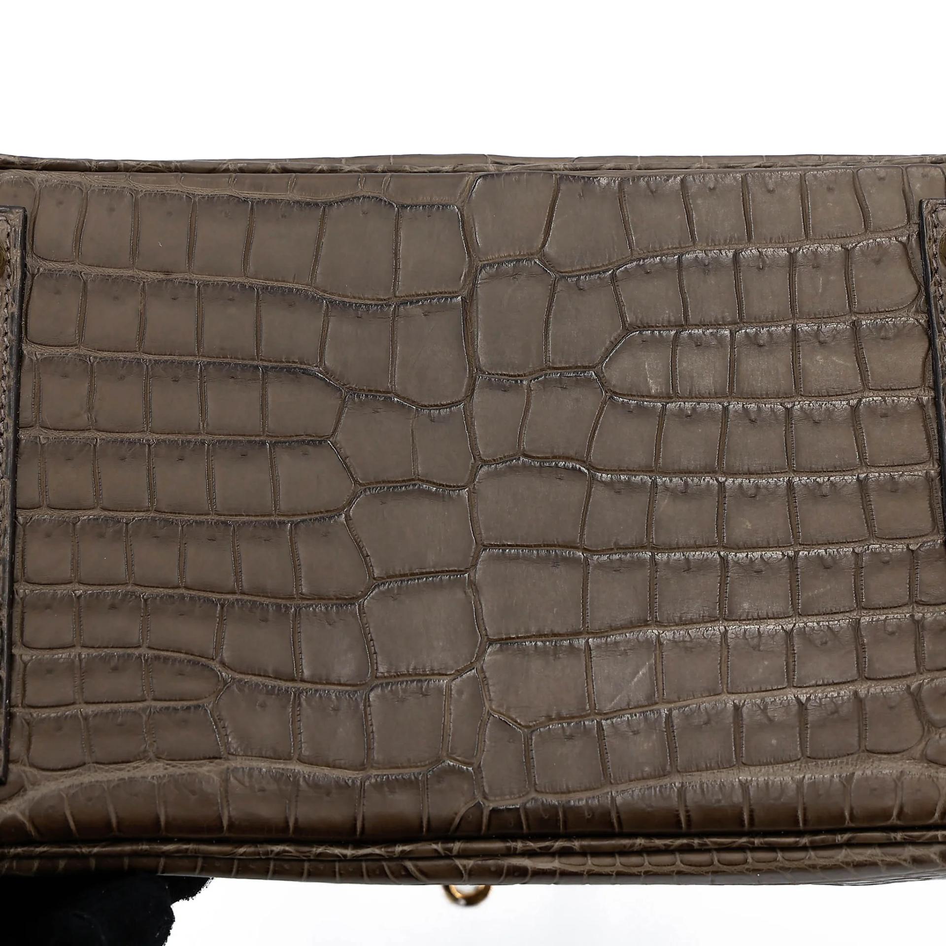 ランク NS 未使用品 HERMÈS エルメス バーキン25 グレーエレファント (8C) クロコダイル ポロサス マット ゴールド金具 Z刻印 (2021) - 8