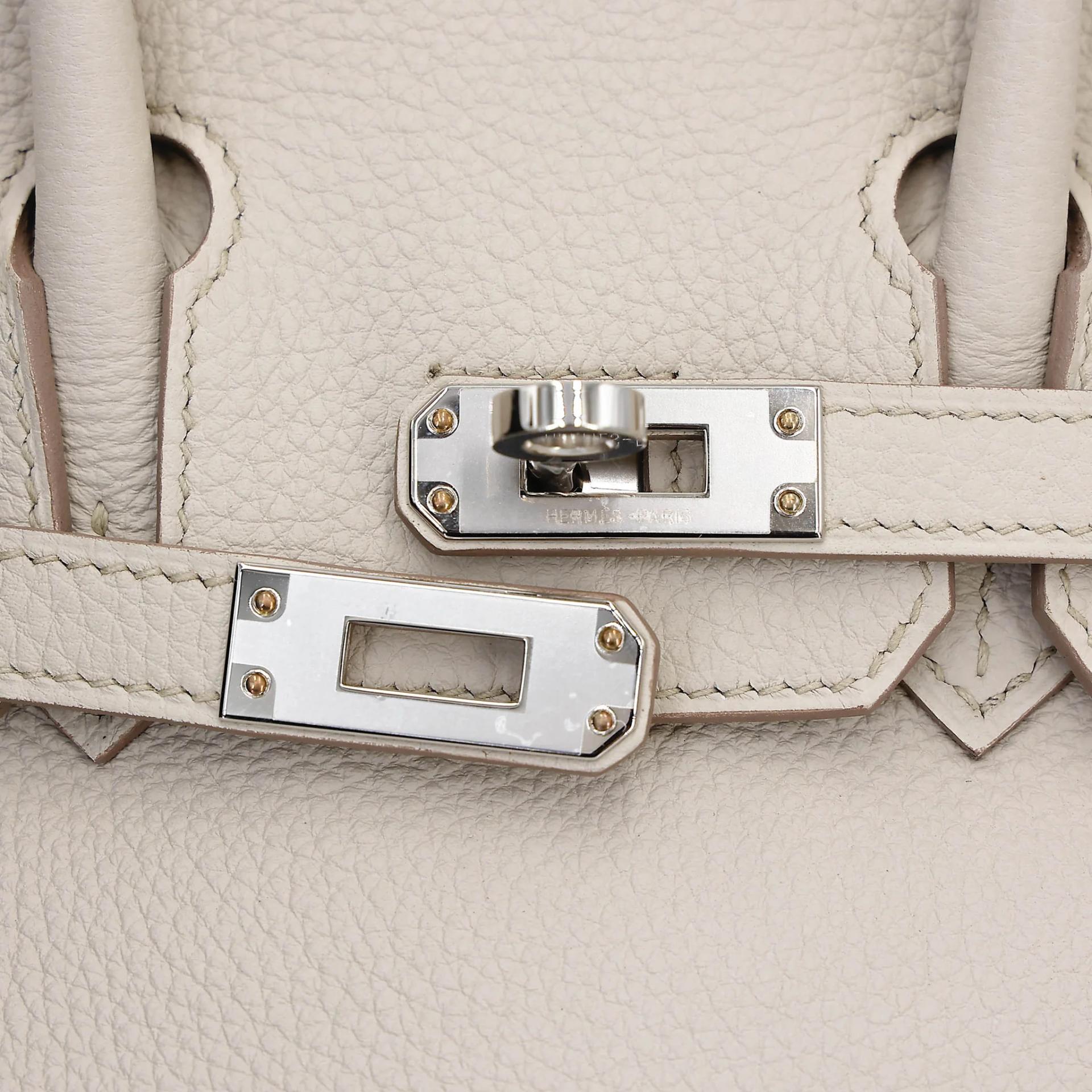 Brand New ( Rank N ) HERMÈS Birkin 25 Beton (8L) Togo Palladium hardware K (2025) - 8