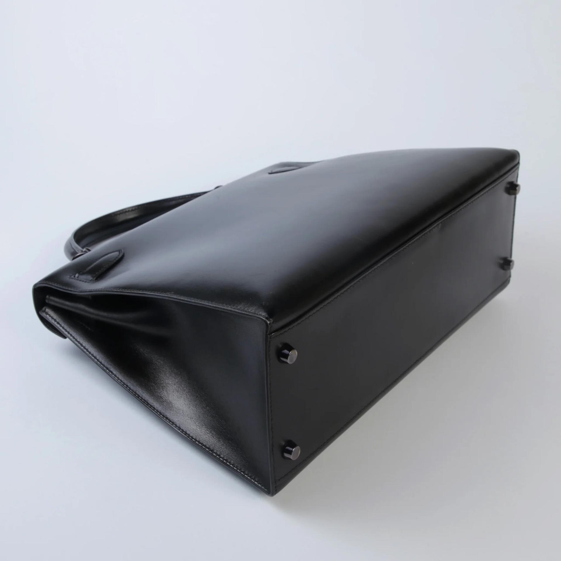 A美品 HERMÈS 愛馬仕 Kelly 32 外縫 Box Moon Light 89 黑色 Noir (Black) Box牛皮 烏金扣 □D刻 2000年 - 6