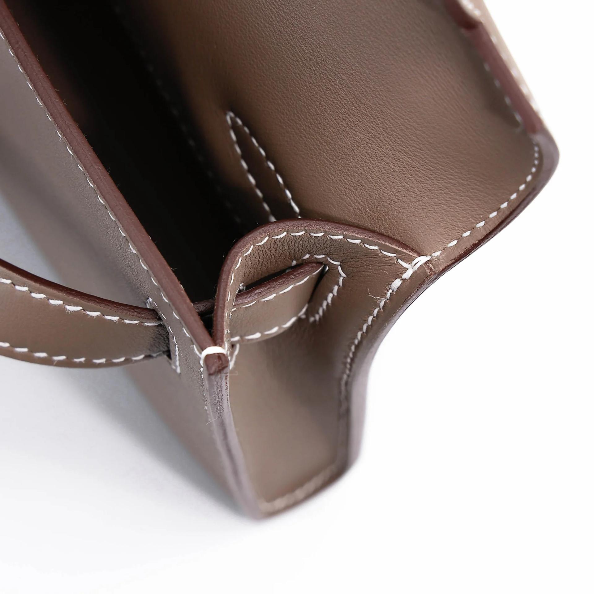 Brand New ( Rank N ) HERMÈS Kelly Cut Etoupe (18) Swift Palladium hardware G (2026) - 17