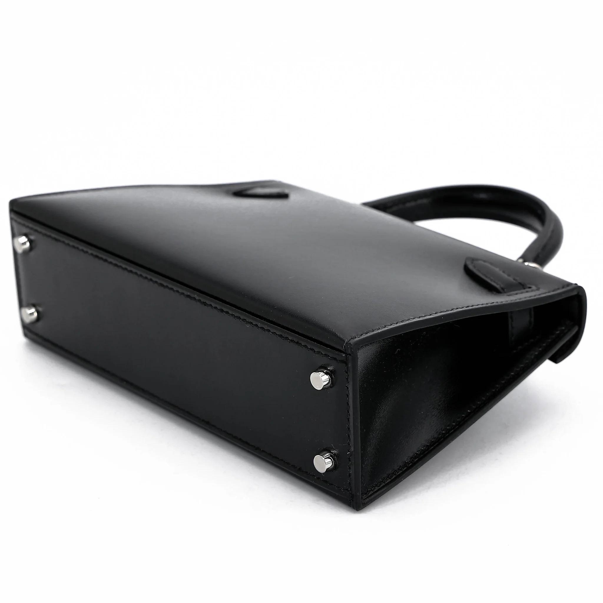 Brand New ( Rank N ) HERMÈS Mini Kelly II Noir (89) Box-calf Palladium hardware G (2026) - 6