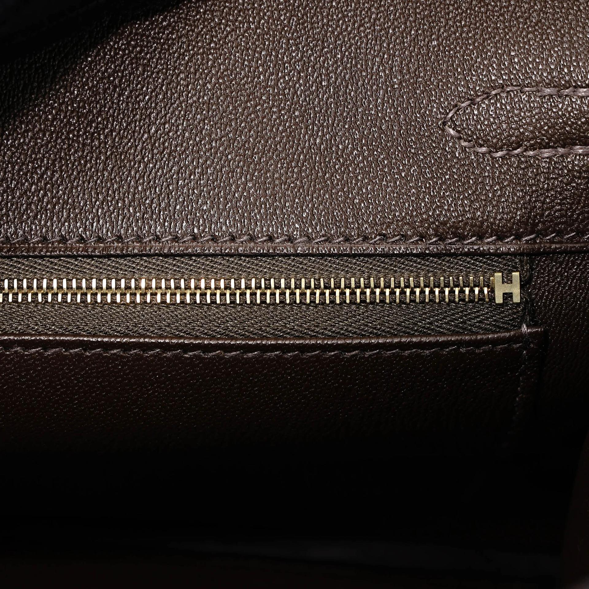 ランク NS 未使用品 HERMÈS エルメス バーキン25 グレーエレファント (8C) クロコダイル ポロサス マット ゴールド金具 Z刻印 (2021) - 12