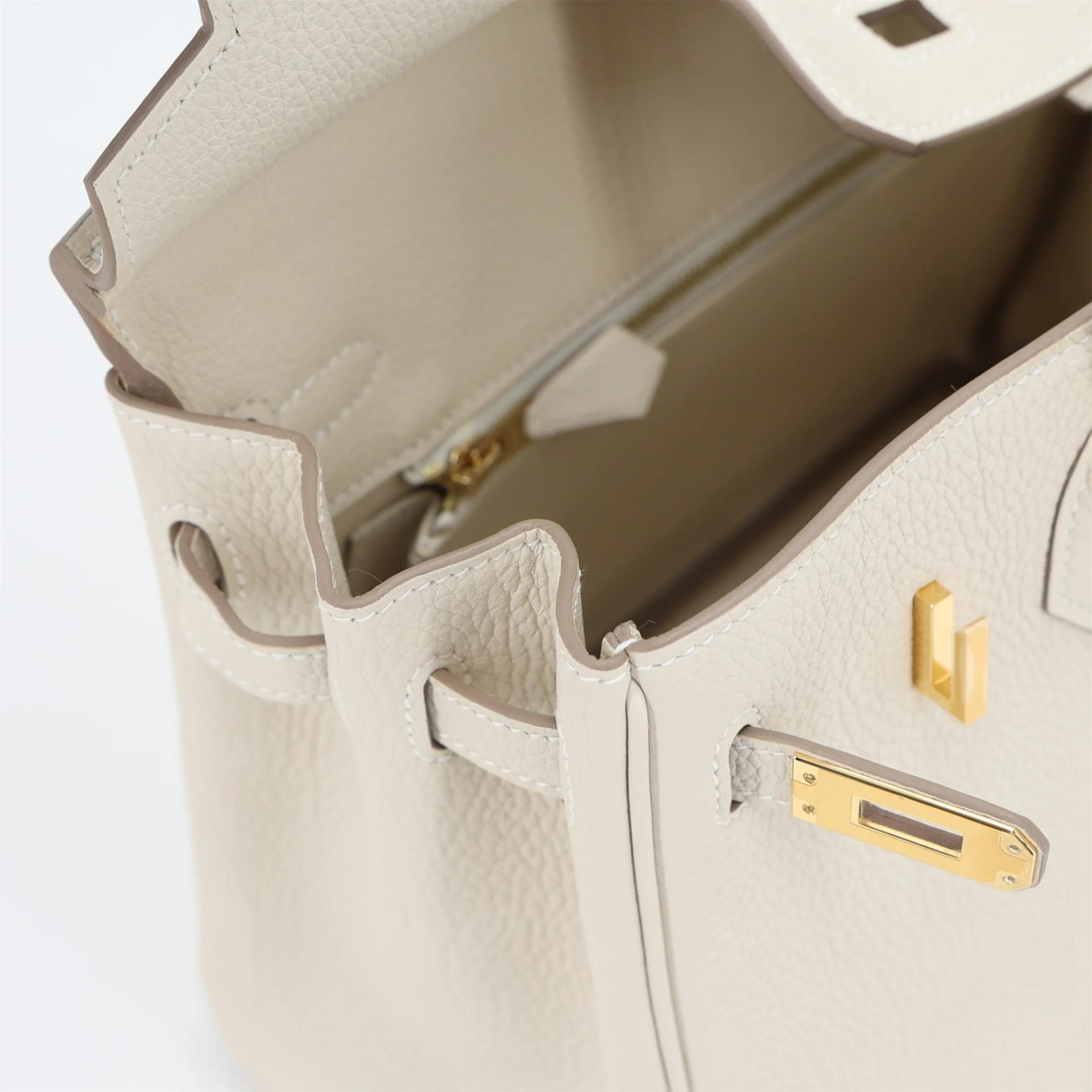 Brand New ( Rank N ) HERMÈS Birkin 25 Craie (10) Togo Gold hardware G (2026) - 12