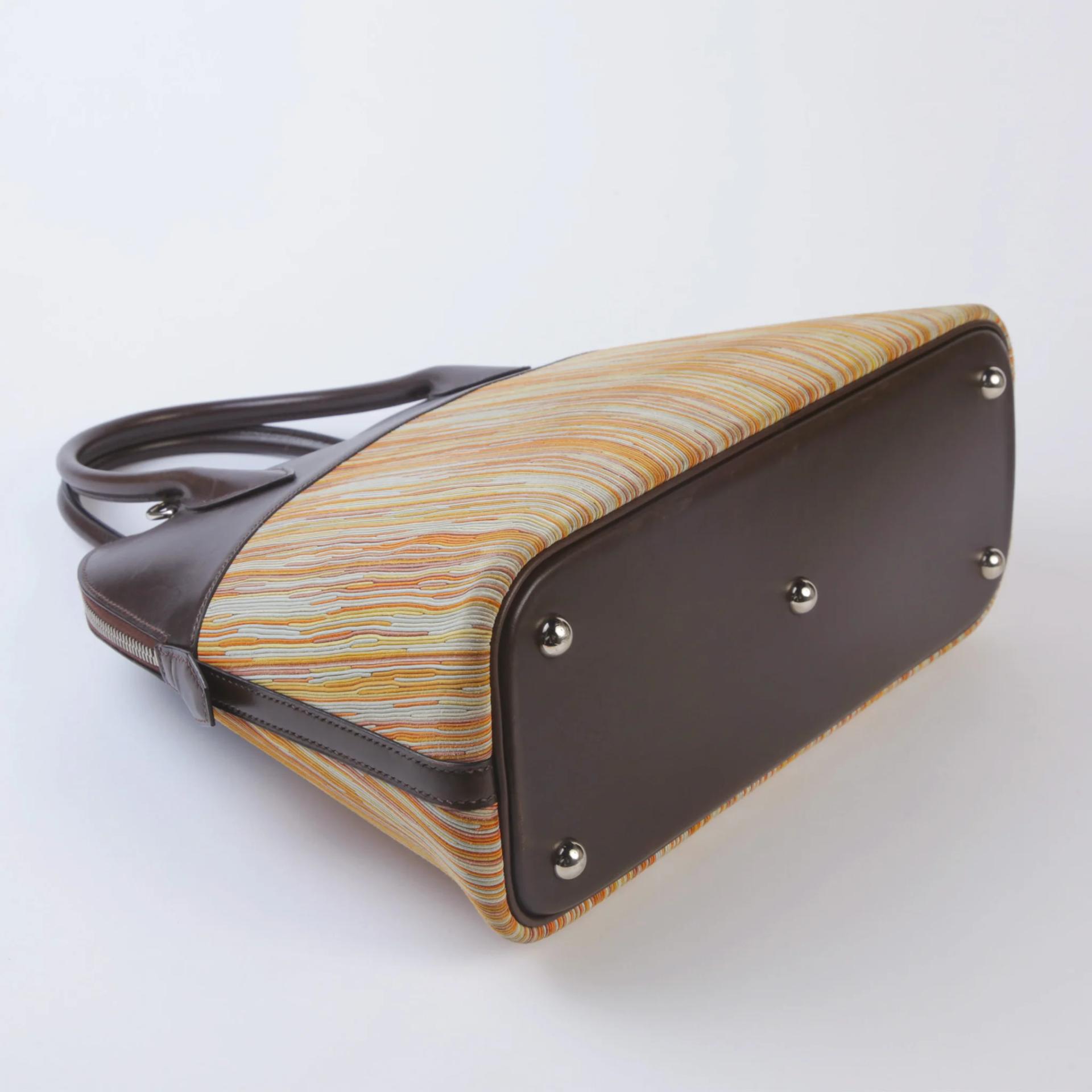 HERMÈS Limited Edition Bolide 31 handbag in Multi-color Vibrato goatskin and Chocolate Box calfskin with Palladium hardware - 6