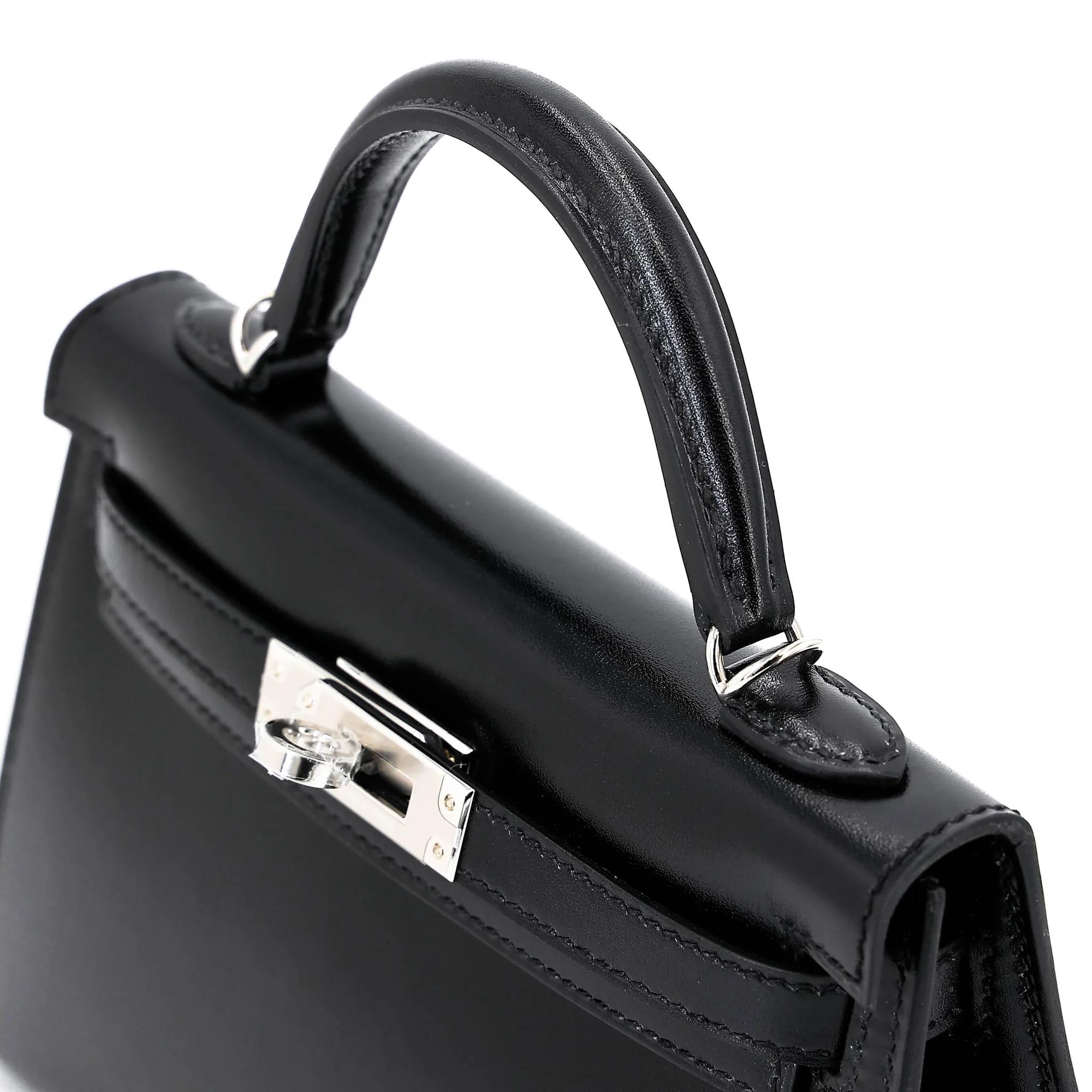 Brand New ( Rank N ) HERMÈS Mini Kelly II Noir (89) Box-calf Palladium hardware G (2026) - 3