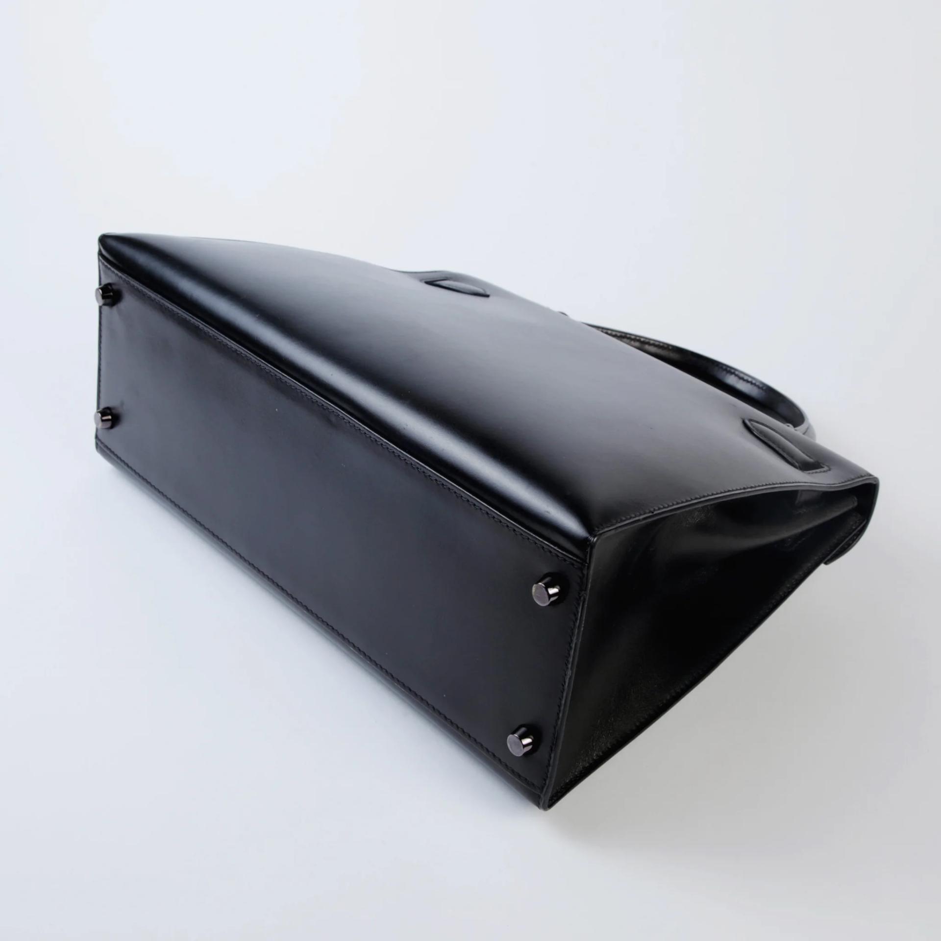 A美品 HERMÈS 愛馬仕 Kelly 32 外縫 Box Moon Light 89 黑色 Noir (Black) Box牛皮 烏金扣 □D刻 2000年 - 7