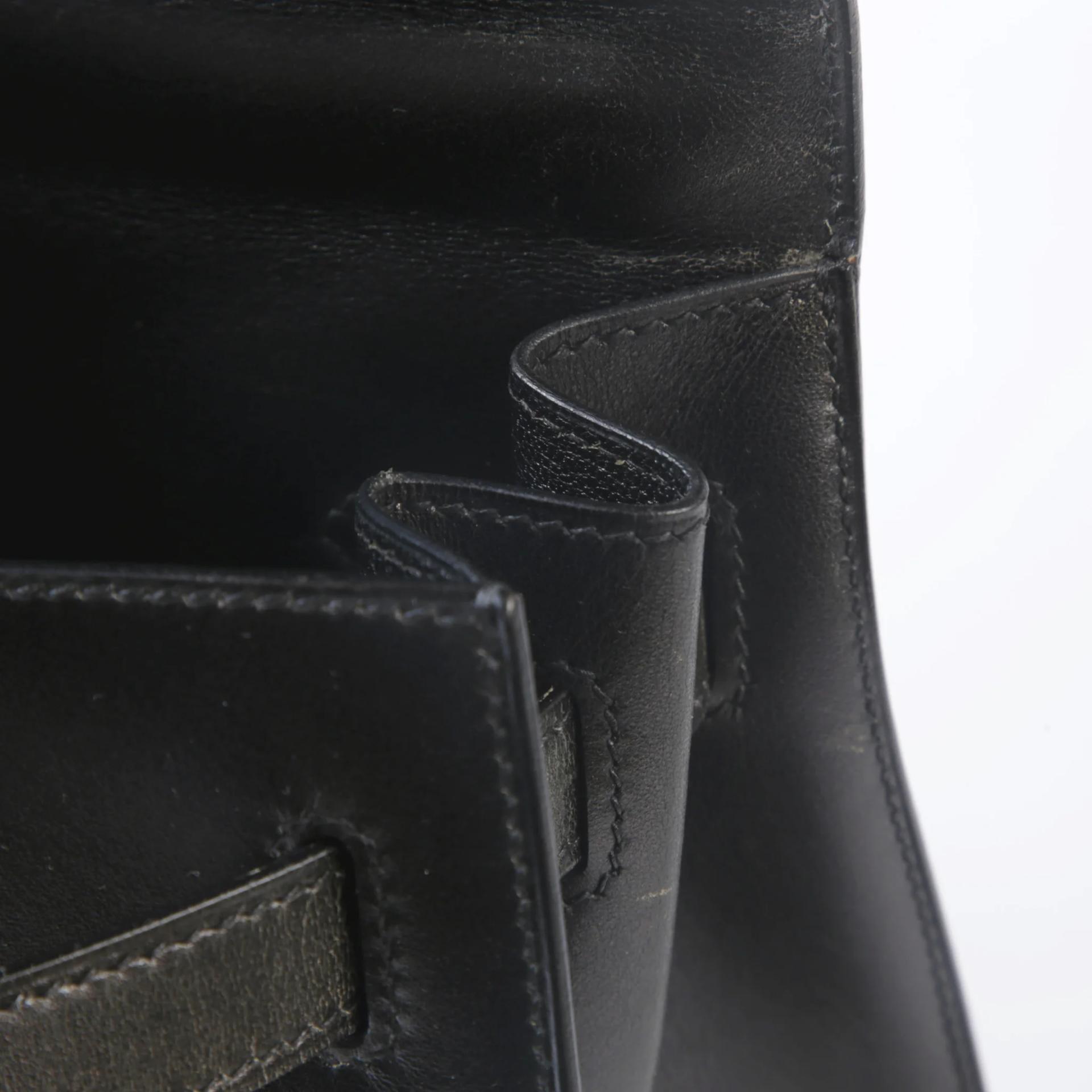 A美品 HERMÈS 愛馬仕 Kelly 32 外縫 Box Moon Light 89 黑色 Noir (Black) Box牛皮 烏金扣 □D刻 2000年 - 11