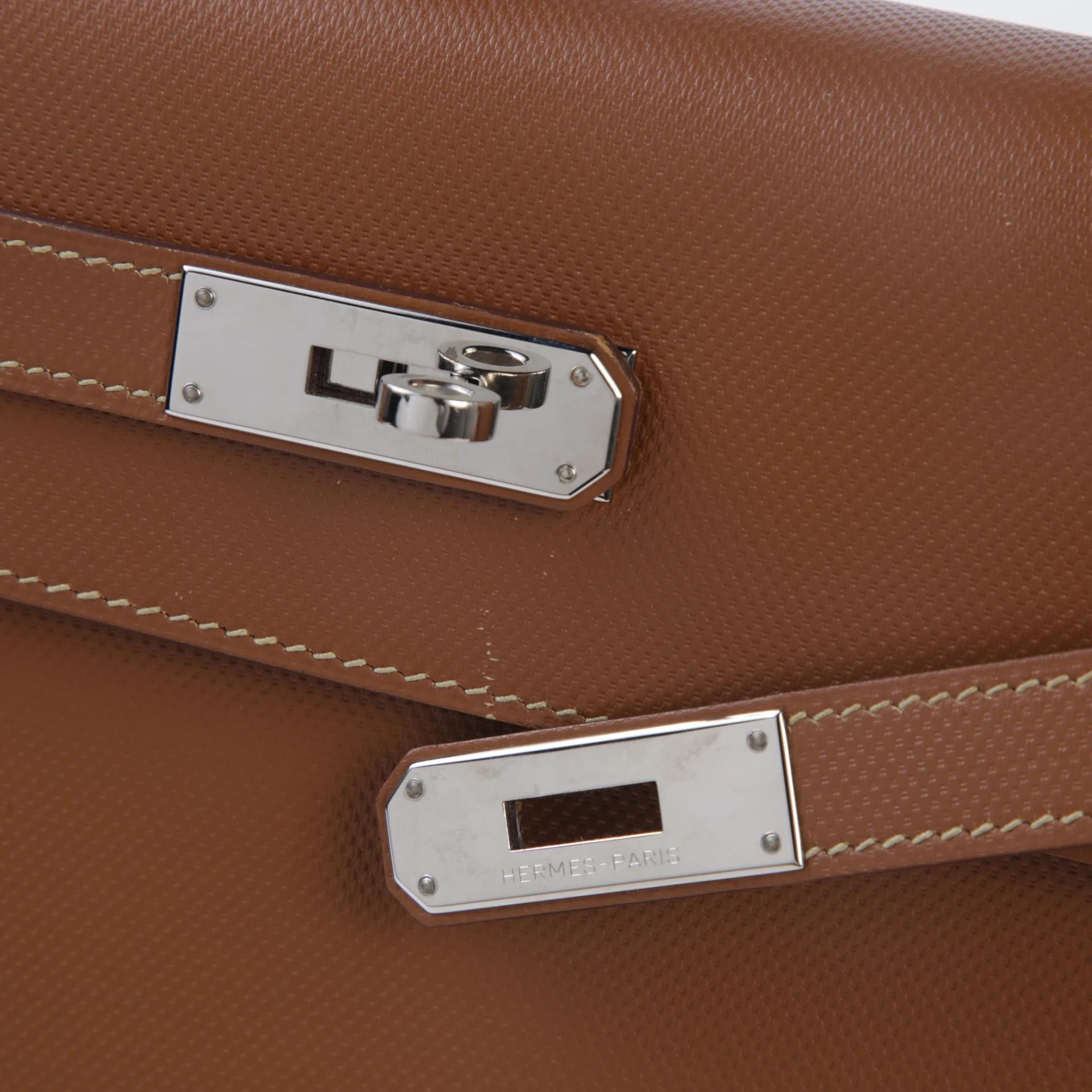 ランク A HERMÈS エルメス ケリー32 セリエ シガール (4L) グランアッシュ シルバー金具 □Q刻印 (2013) - 8