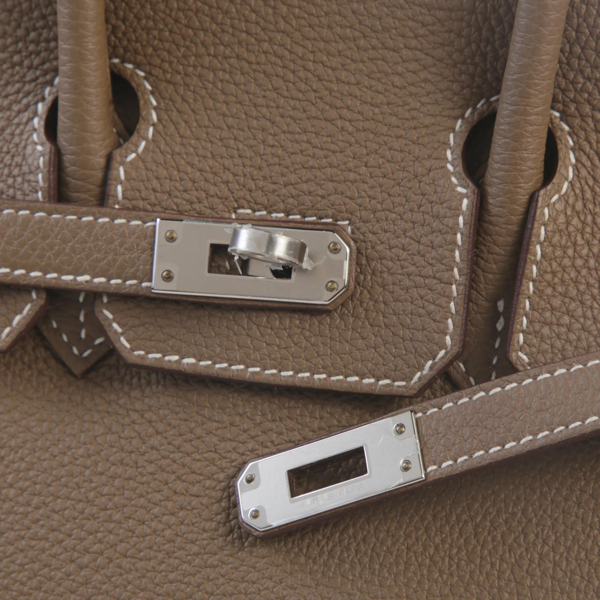 Unused ( Rank NS ) HERMÈS Birkin 25 Etoupe (18) Togo Palladium hardware U (2022) - 8