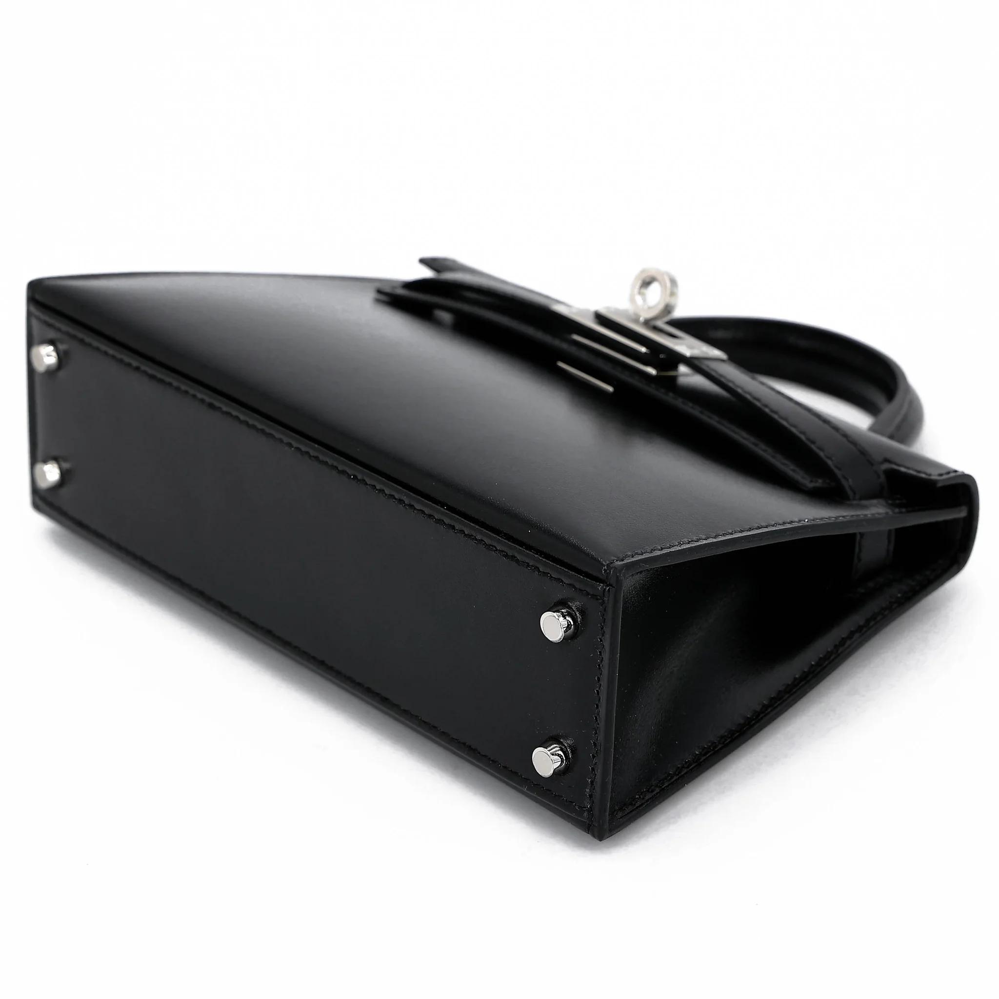 Brand New ( Rank N ) HERMÈS Mini Kelly II Noir (89) Box-calf Palladium hardware G (2026) - 4