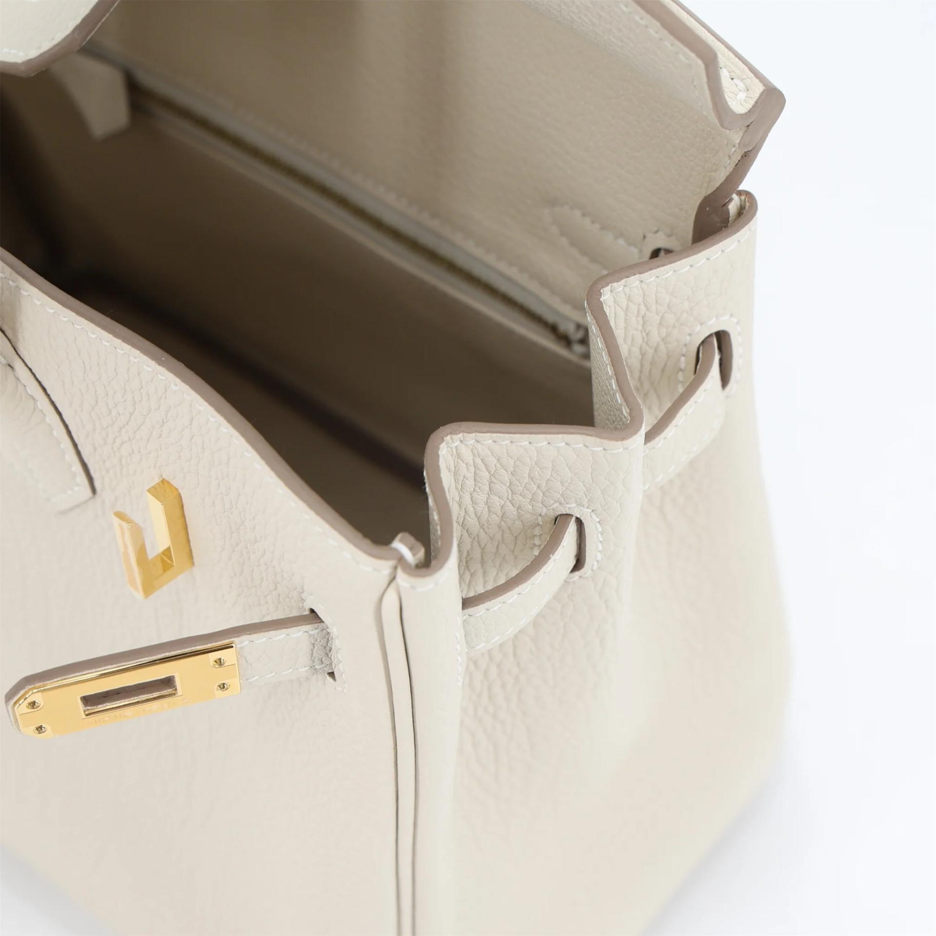 Brand New ( Rank N ) HERMÈS Birkin 25 Craie (10) Togo Gold hardware G (2026) - 13