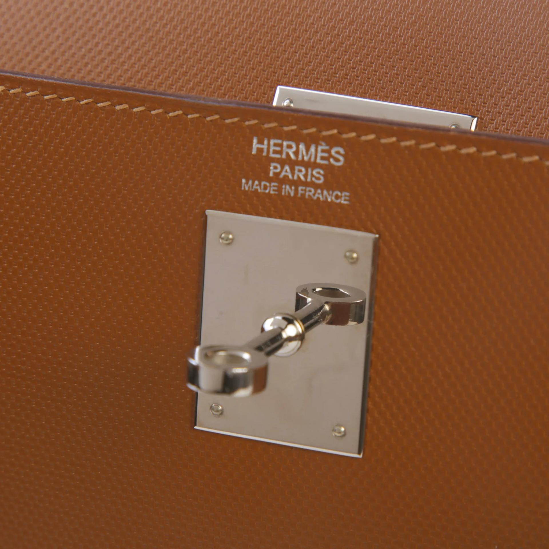 ランク A HERMÈS エルメス ケリー32 セリエ シガール (4L) グランアッシュ シルバー金具 □Q刻印 (2013) - 9