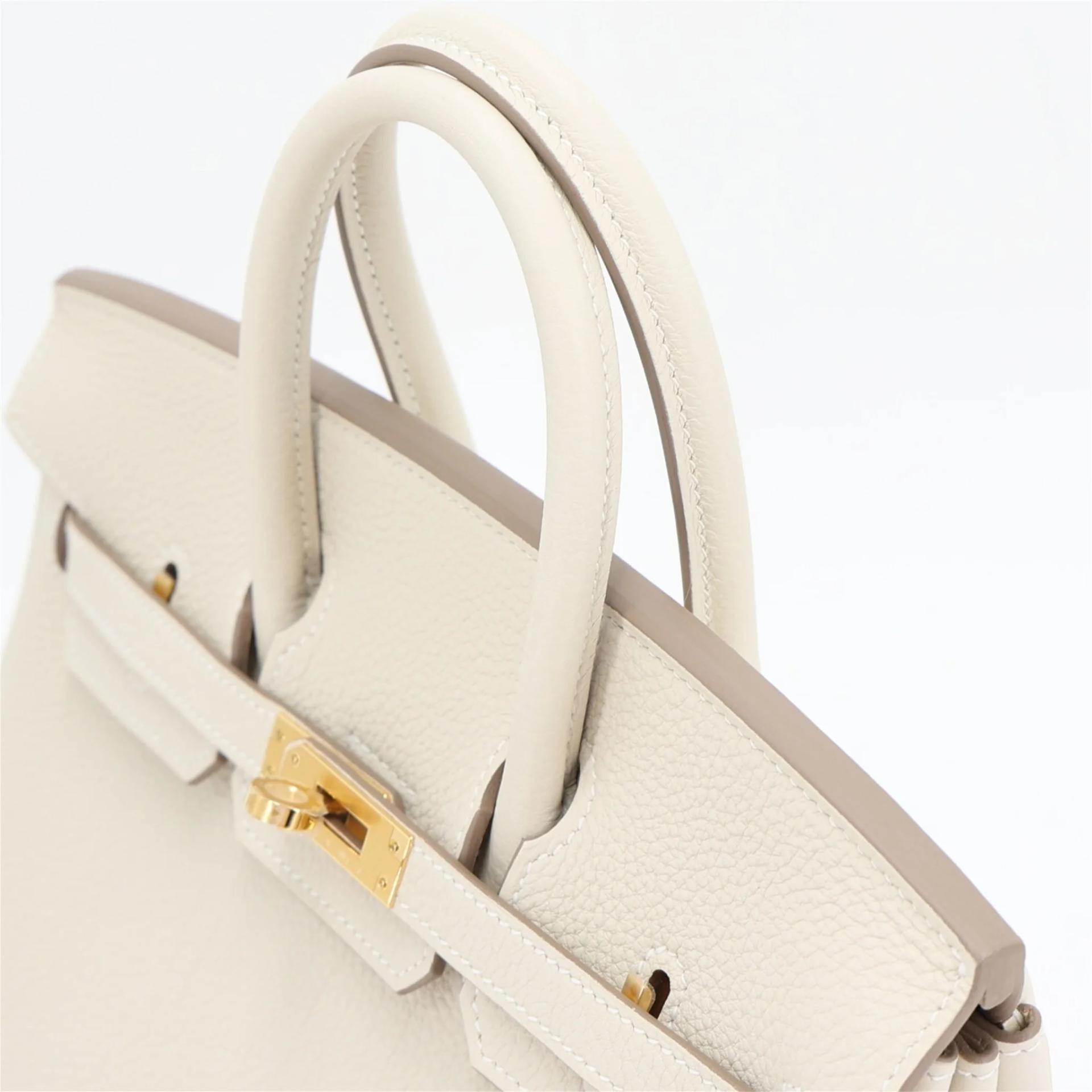 Brand New ( Rank N ) HERMÈS Birkin 25 Craie (10) Togo Gold hardware G (2026) - 3