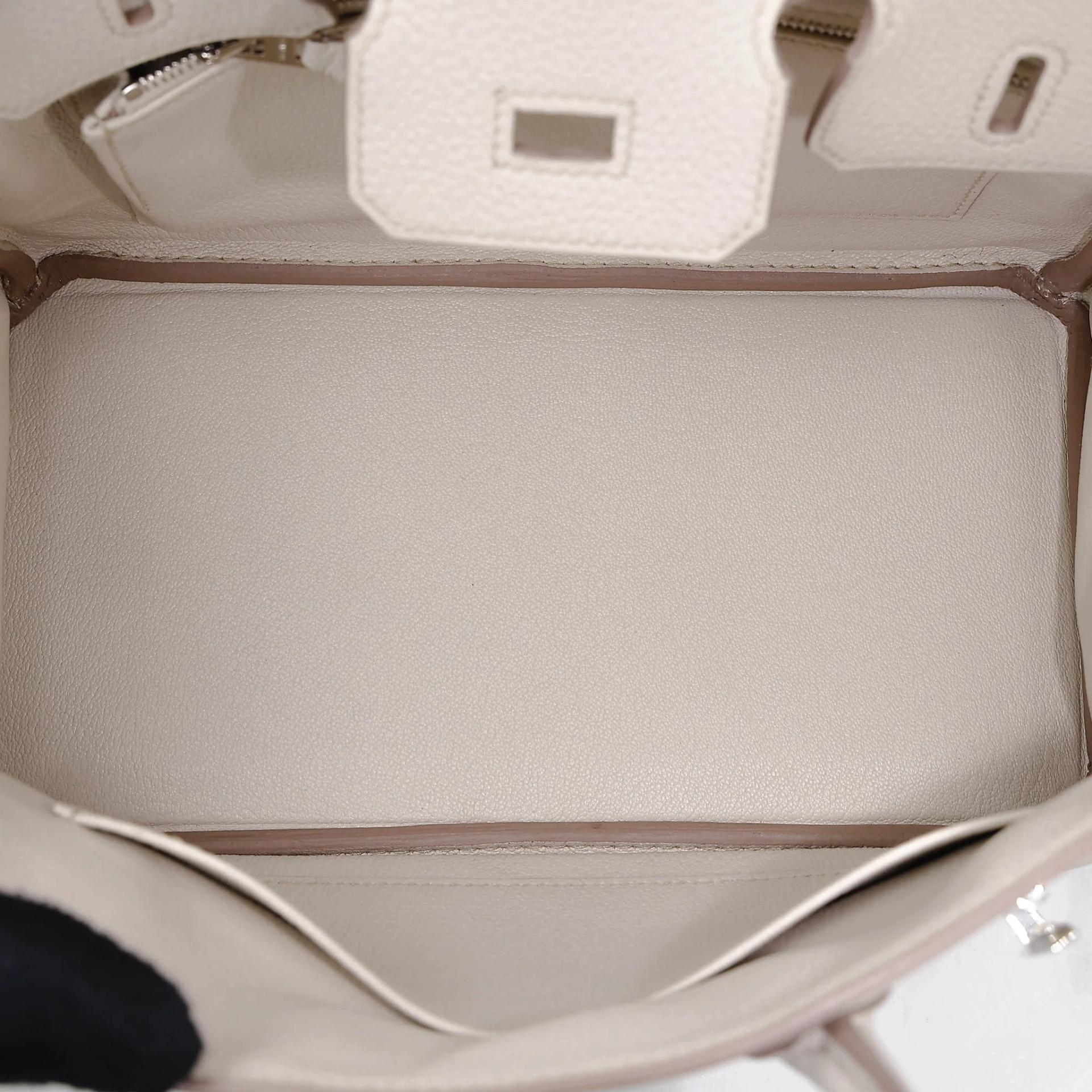 Brand New ( Rank N ) HERMÈS Birkin 25 Beton (8L) Togo Palladium hardware K (2025) - 15