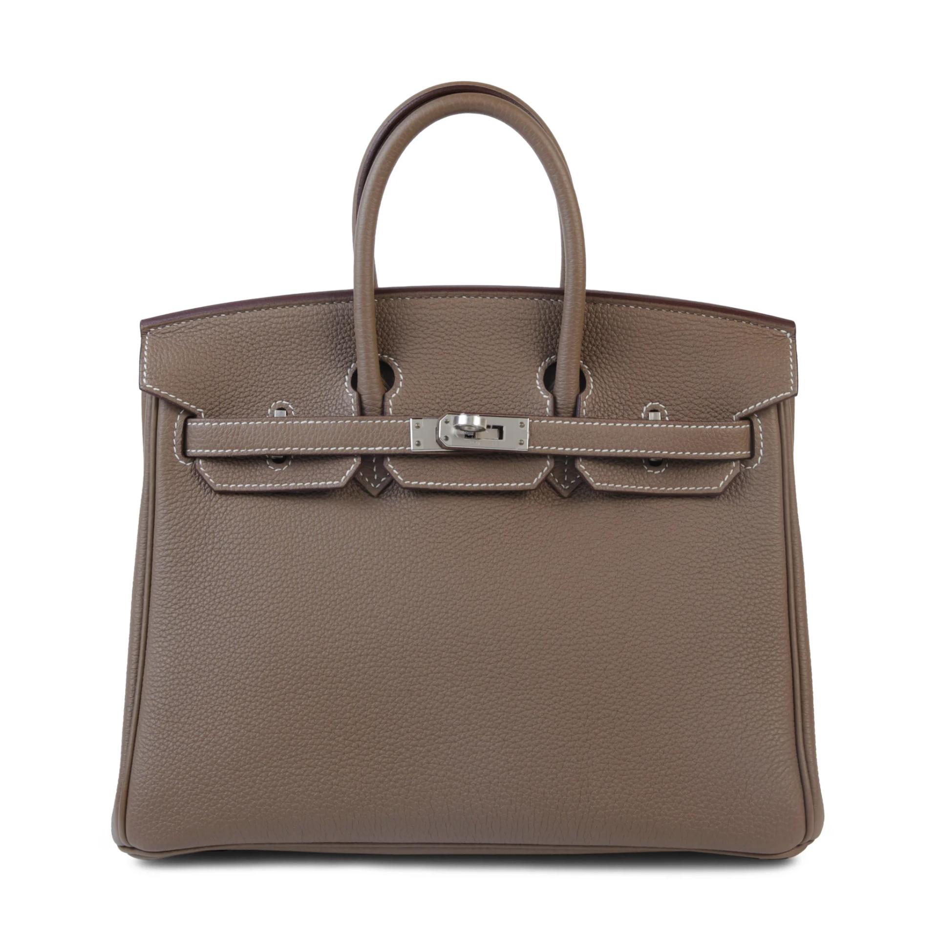 Unused ( Rank NS ) HERMÈS Birkin 25 Etoupe (18) Togo Palladium hardware U (2022) - 1