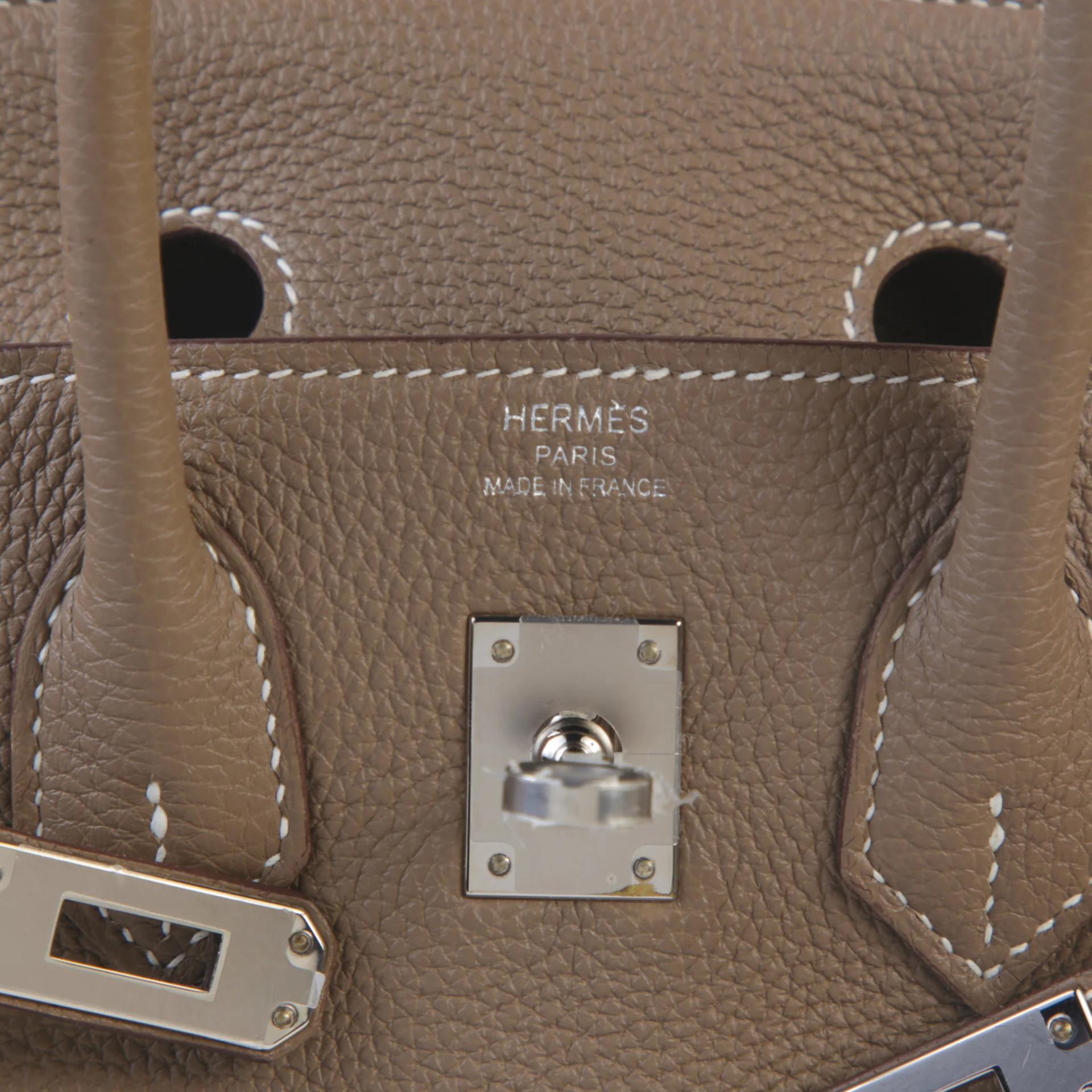 Unused ( Rank NS ) HERMÈS Birkin 25 Etoupe (18) Togo Palladium hardware U (2022) - 9