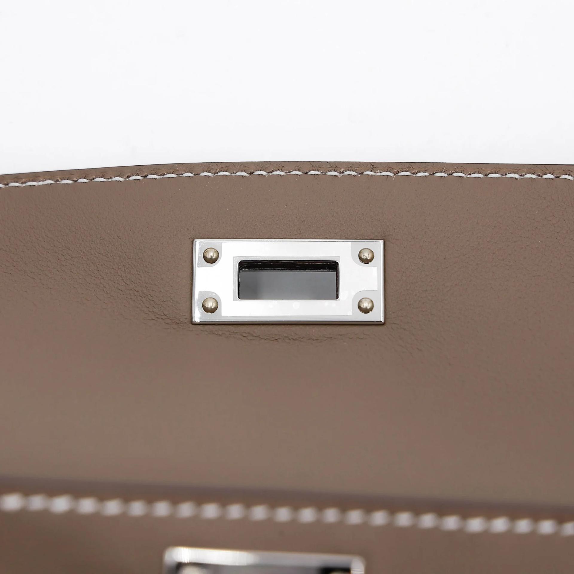 Brand New ( Rank N ) HERMÈS Kelly Cut Etoupe (18) Swift Palladium hardware G (2026) - 12