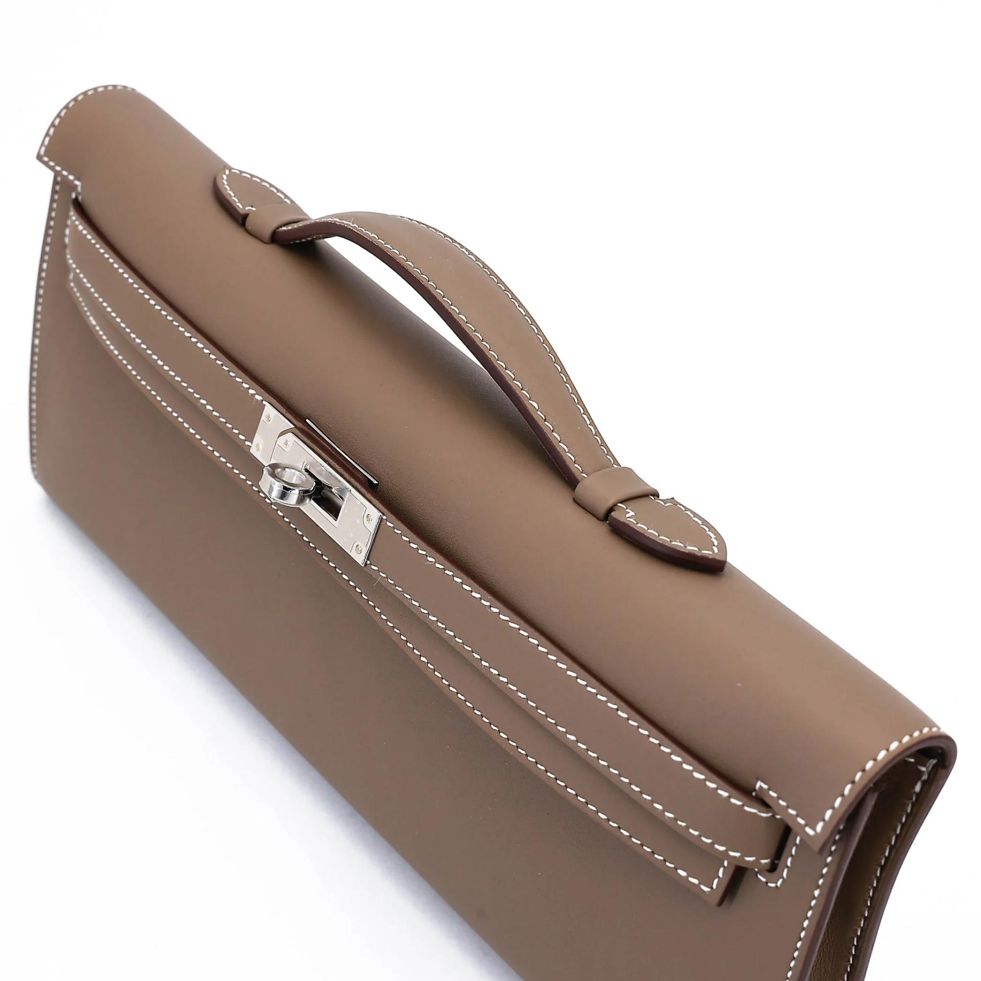 Brand New ( Rank N ) HERMÈS Kelly Cut Etoupe (18) Swift Palladium hardware G (2026) - 4