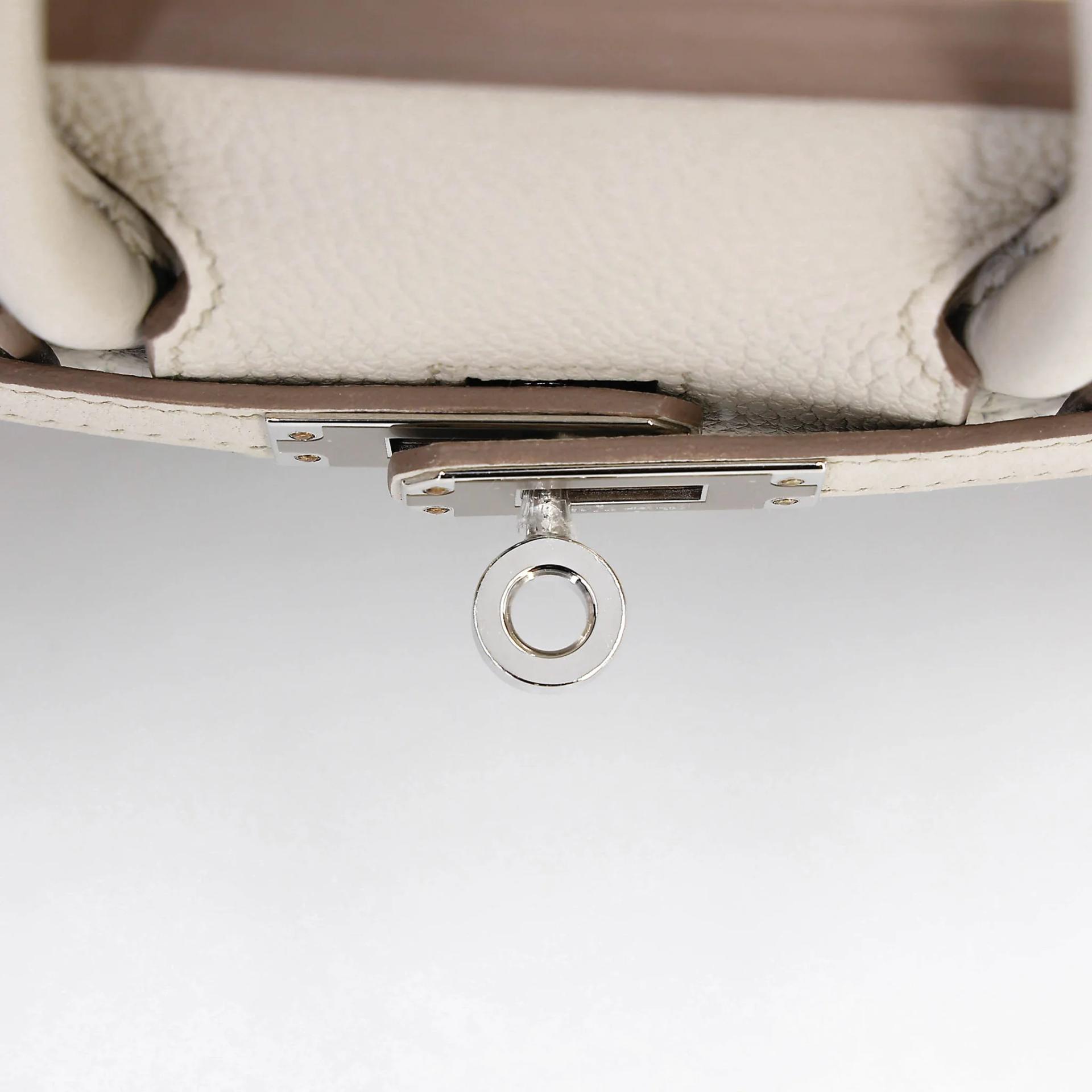 Brand New ( Rank N ) HERMÈS Birkin 25 Beton (8L) Togo Palladium hardware K (2025) - 9