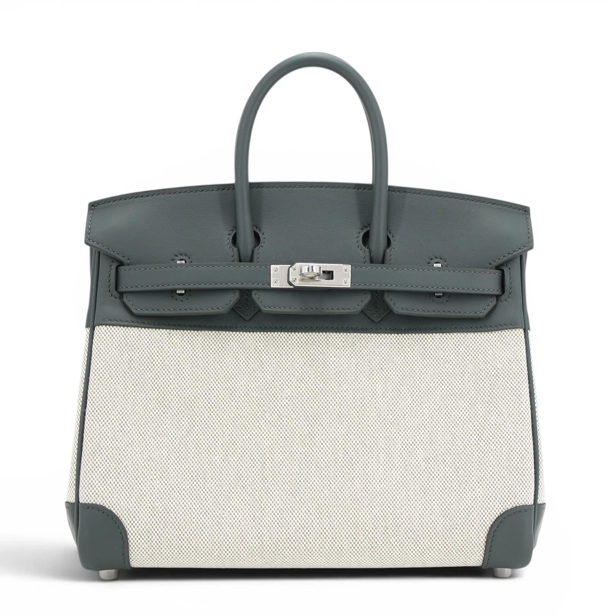 Birkin 25 Vert Mangrove (Q0) Ecru