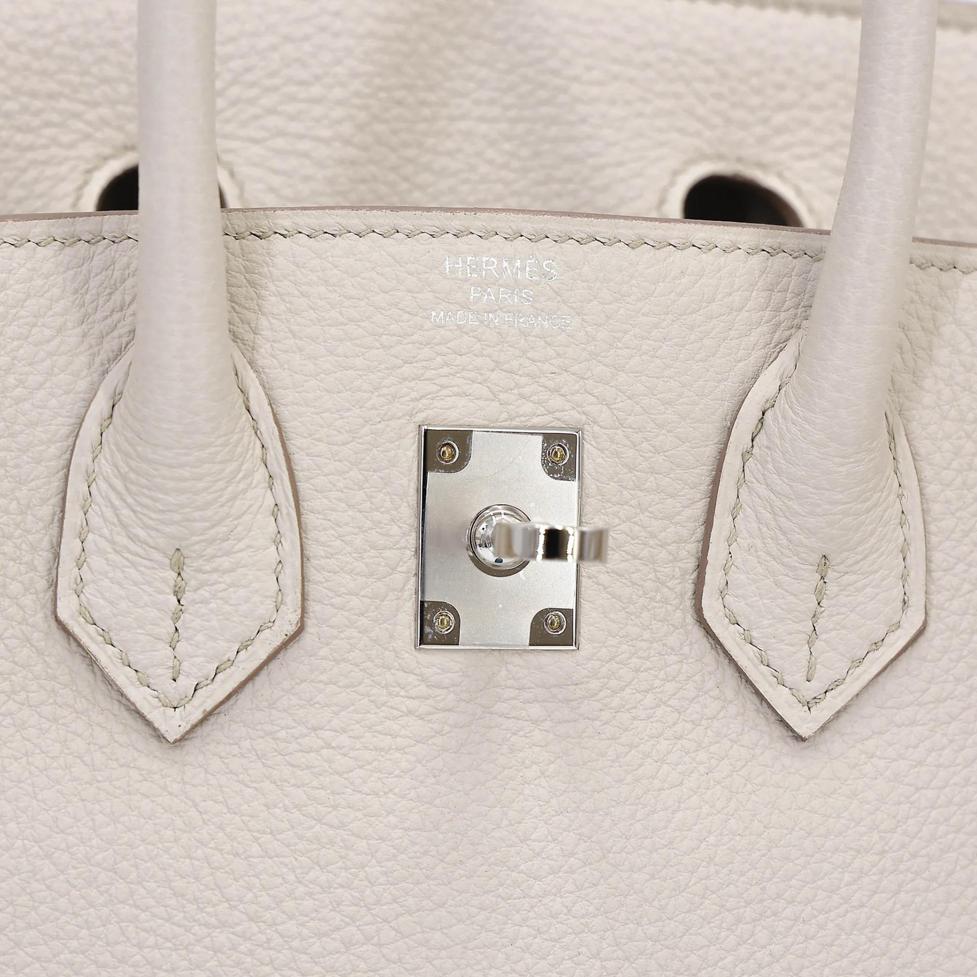 Brand New ( Rank N ) HERMÈS Birkin 25 Beton (8L) Togo Palladium hardware K (2025) - 10