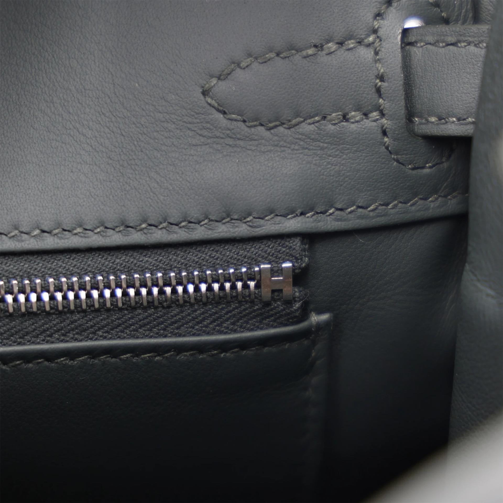 Brand New ( Rank N ) HERMÈS Birkin 25 Vert Mangrove (Q0) Ecru Toile H canvas Swift Palladium hardware K (2025) - 15