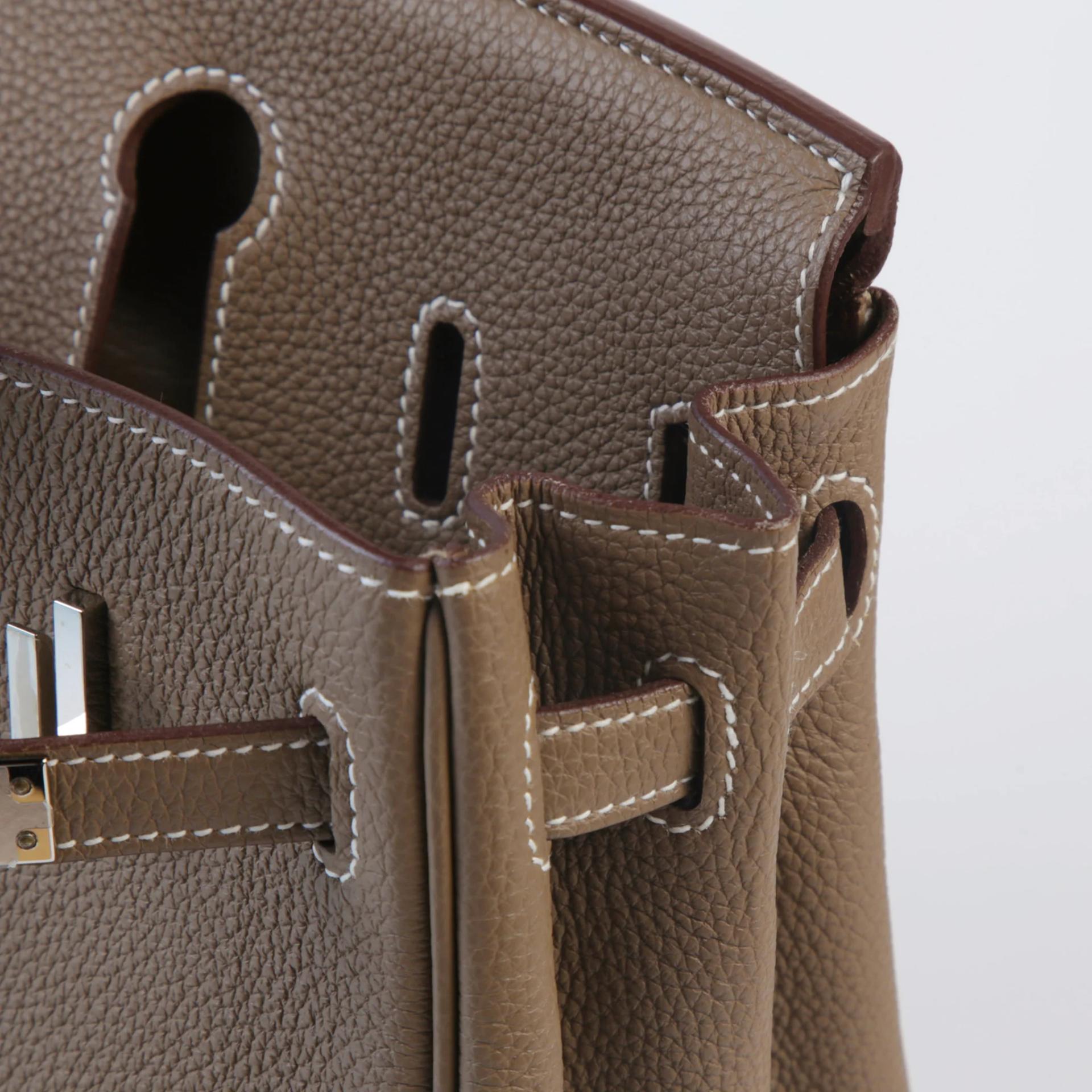 Unused ( Rank NS ) HERMÈS Birkin 25 Etoupe (18) Togo Palladium hardware U (2022) - 11