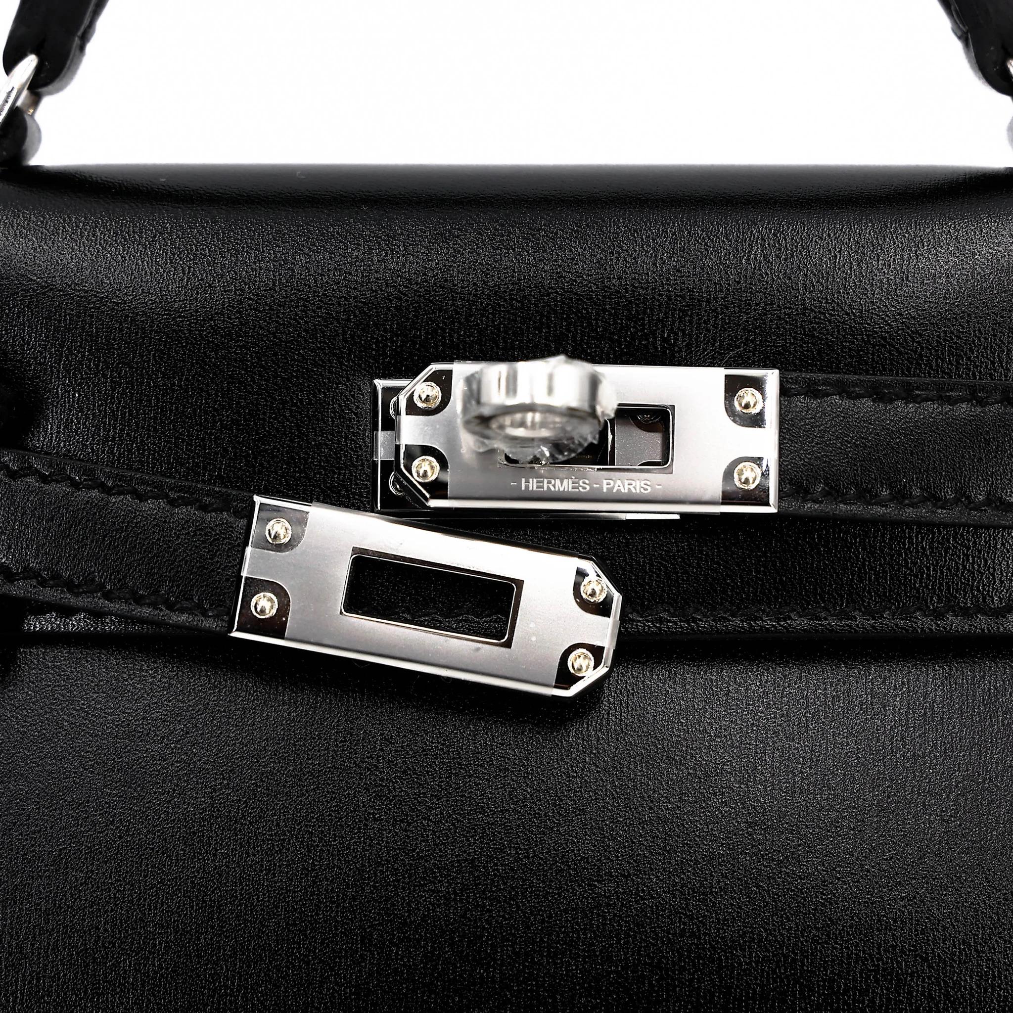 Brand New ( Rank N ) HERMÈS Mini Kelly II Noir (89) Box-calf Palladium hardware G (2026) - 8
