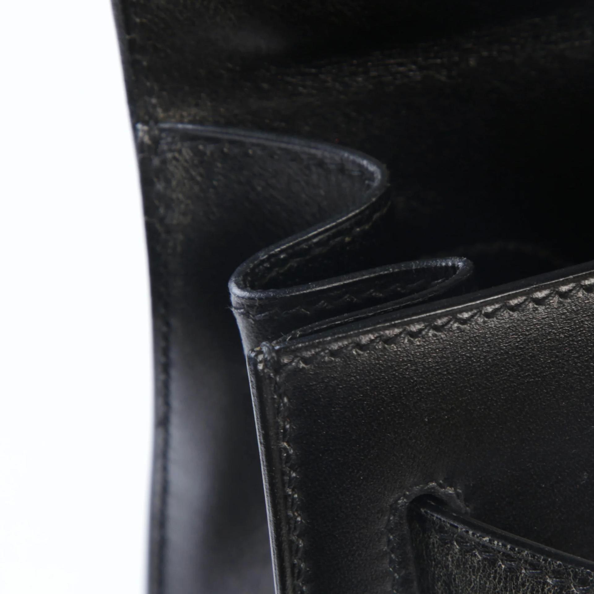 A美品 HERMÈS 愛馬仕 Kelly 32 外縫 Box Moon Light 89 黑色 Noir (Black) Box牛皮 烏金扣 □D刻 2000年 - 12