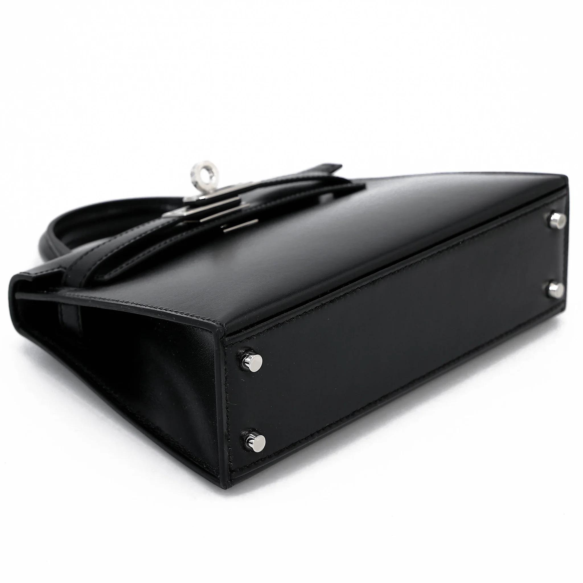 Brand New ( Rank N ) HERMÈS Mini Kelly II Noir (89) Box-calf Palladium hardware G (2026) - 5