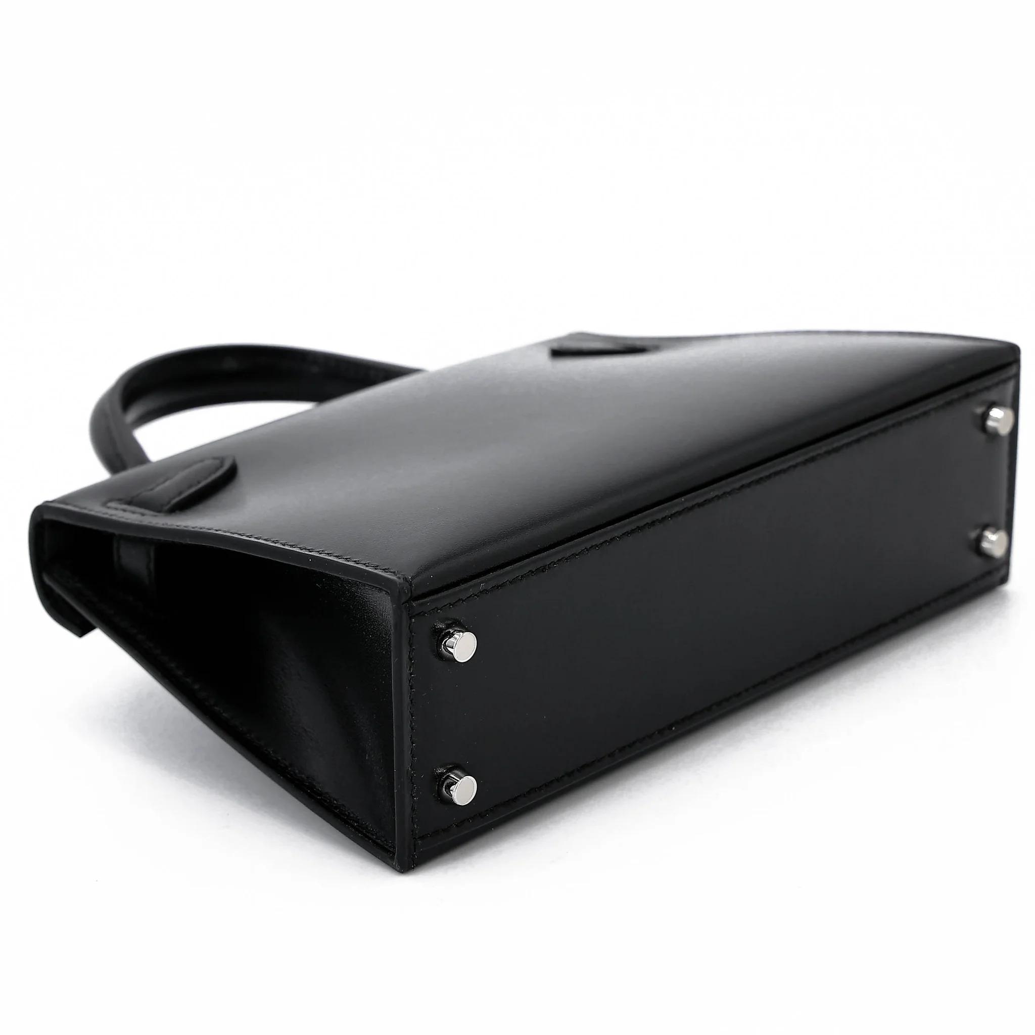 Brand New ( Rank N ) HERMÈS Mini Kelly II Noir (89) Box-calf Palladium hardware G (2026) - 7