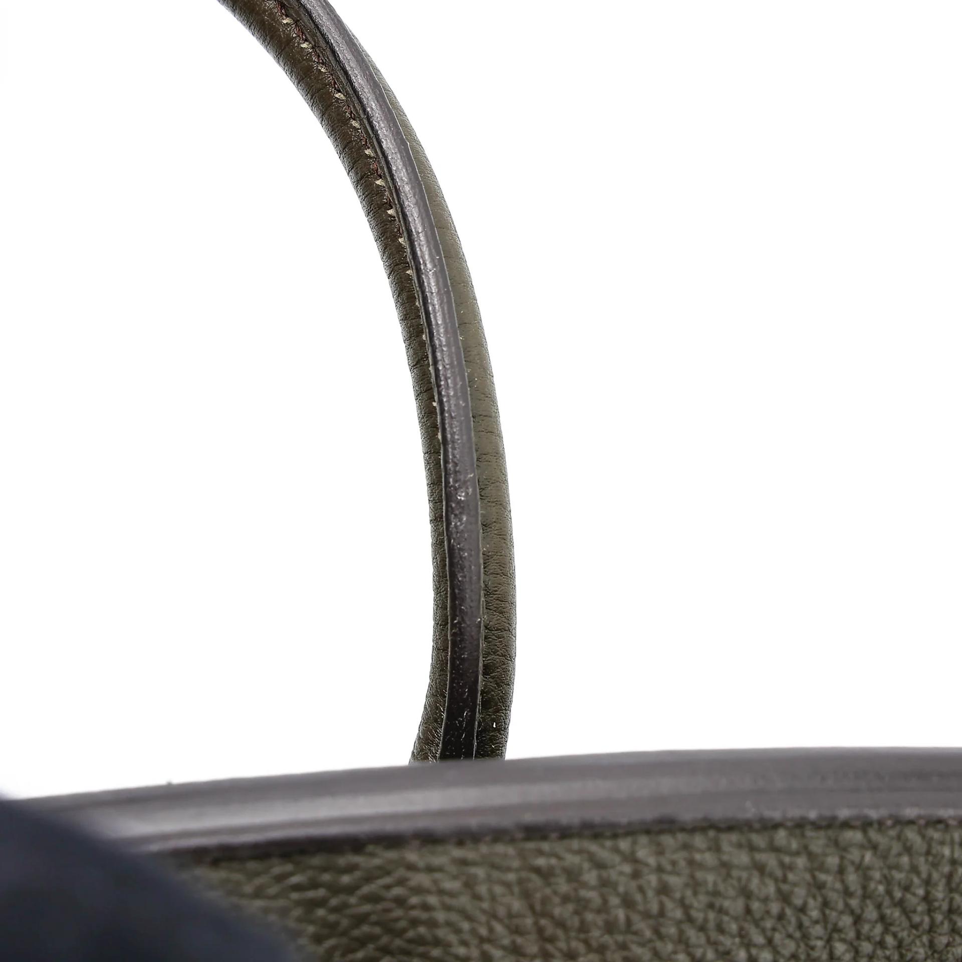 Very Good ( Rank A) HERMÈS Birkin 25 Vert de Gris (C6) Togo Palladium hardware Y (2020) - 16