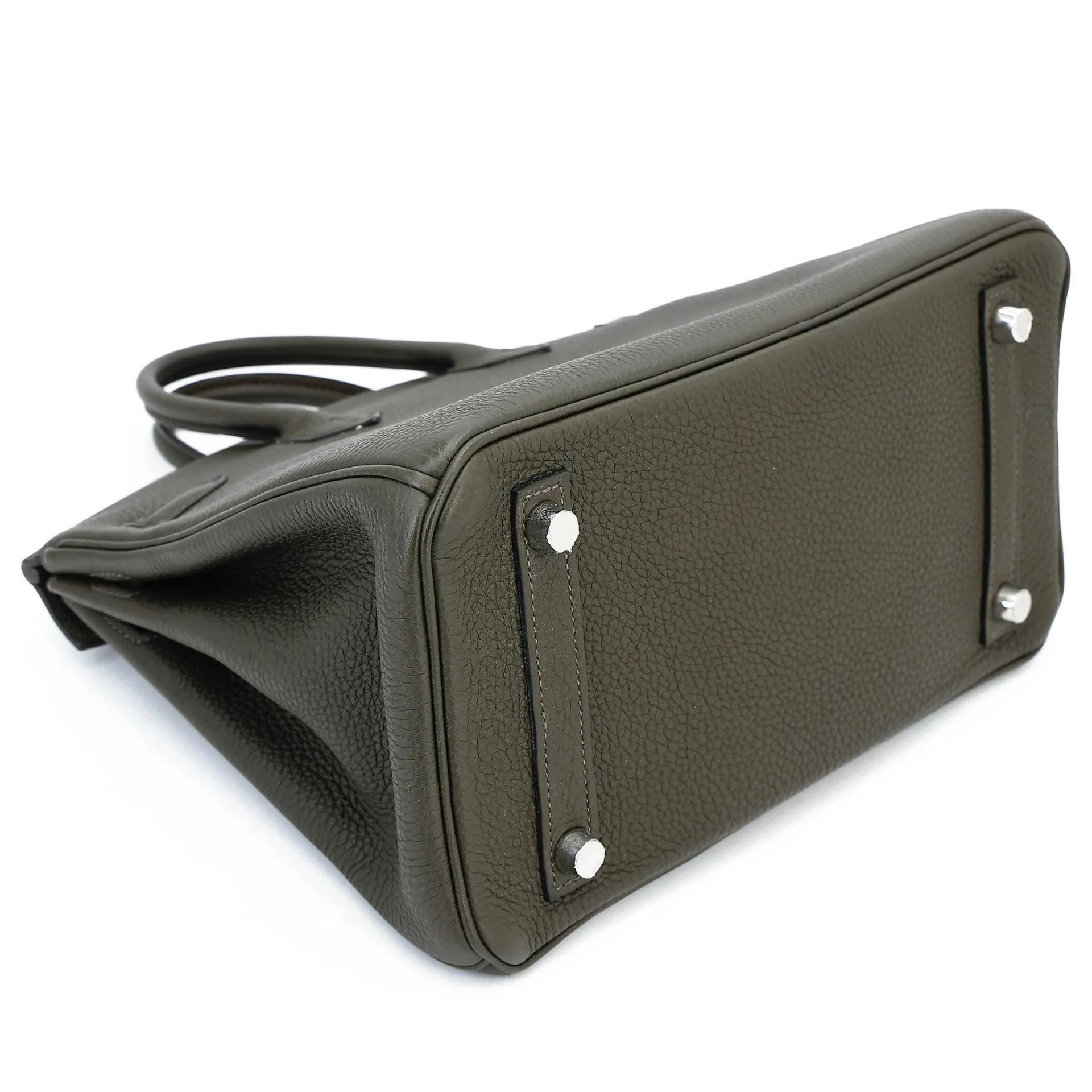 Very Good ( Rank A) HERMÈS Birkin 25 Vert de Gris (C6) Togo Palladium hardware Y (2020) - 7