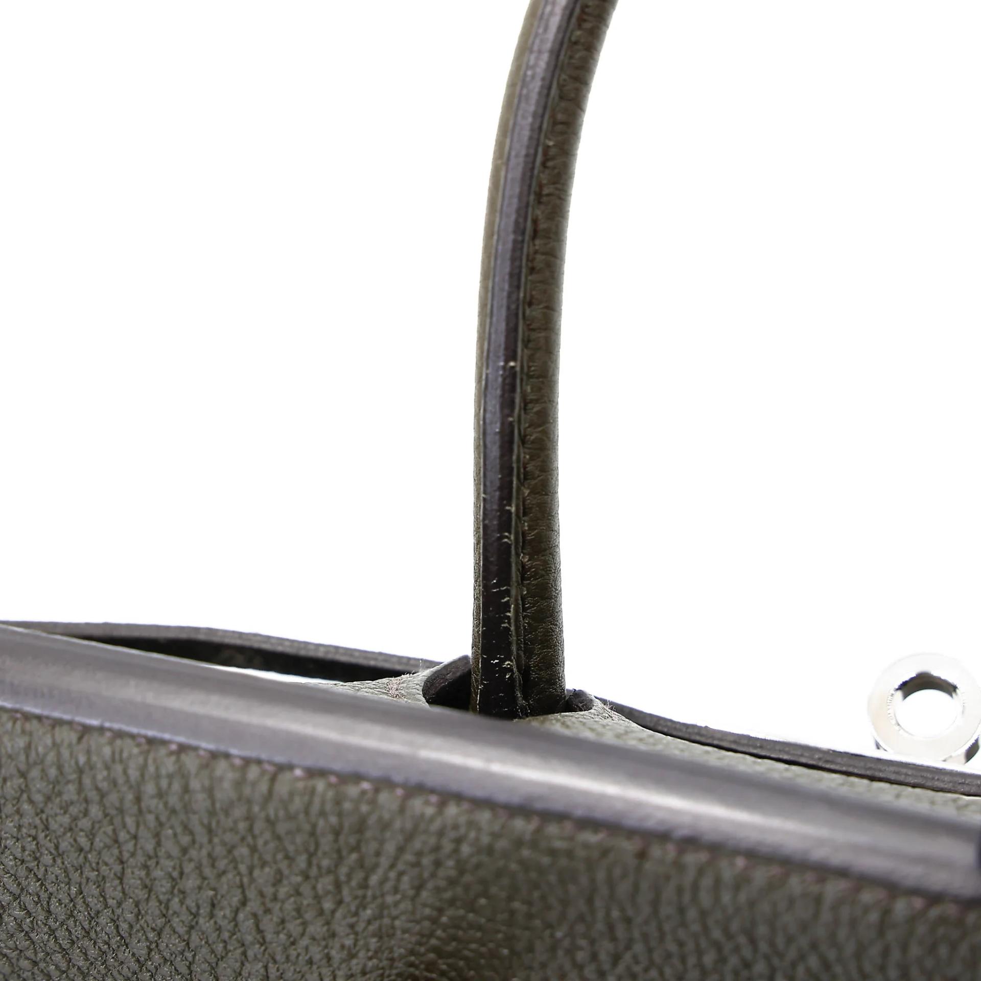 Very Good ( Rank A) HERMÈS Birkin 25 Vert de Gris (C6) Togo Palladium hardware Y (2020) - 17