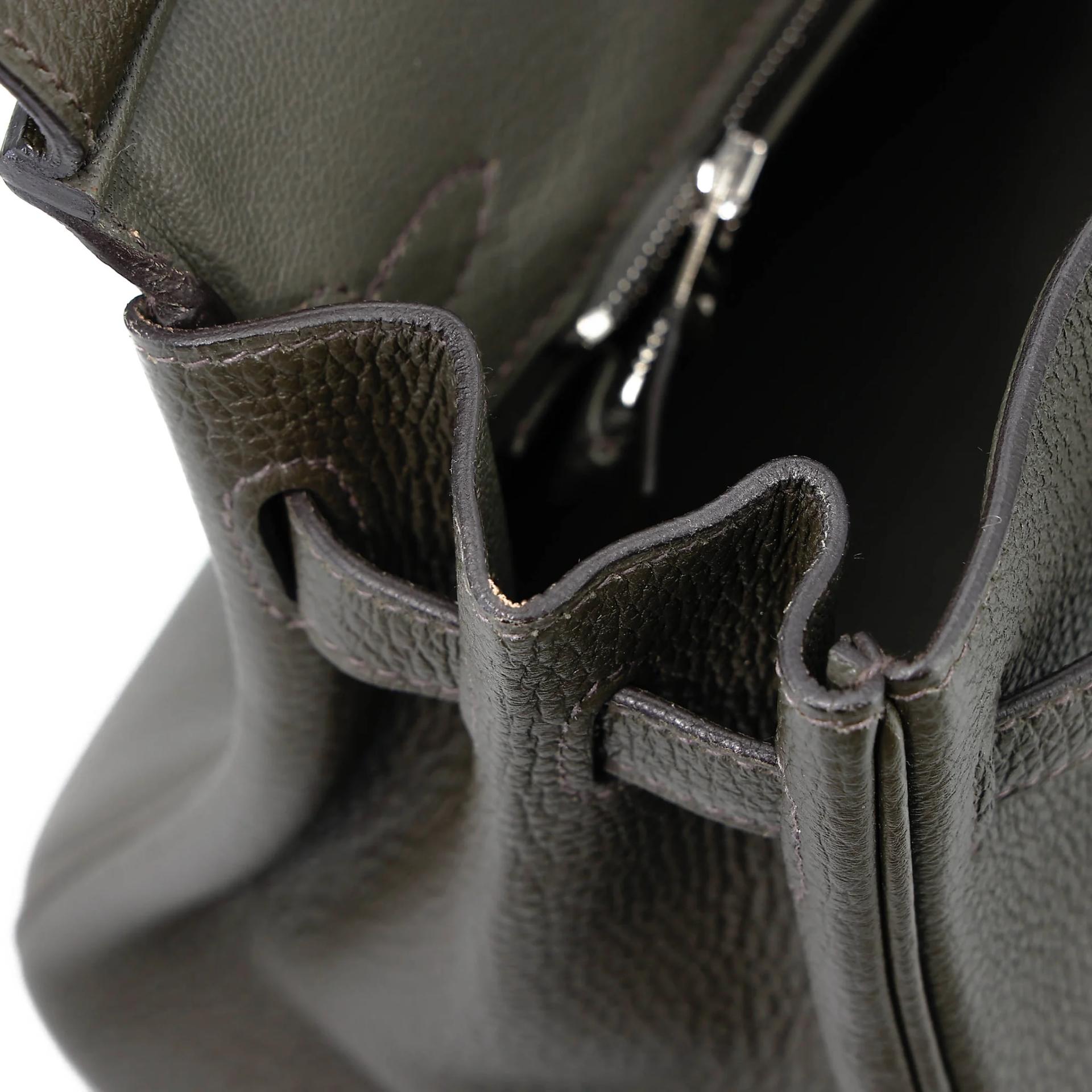 Very Good ( Rank A) HERMÈS Birkin 25 Vert de Gris (C6) Togo Palladium hardware Y (2020) - 27