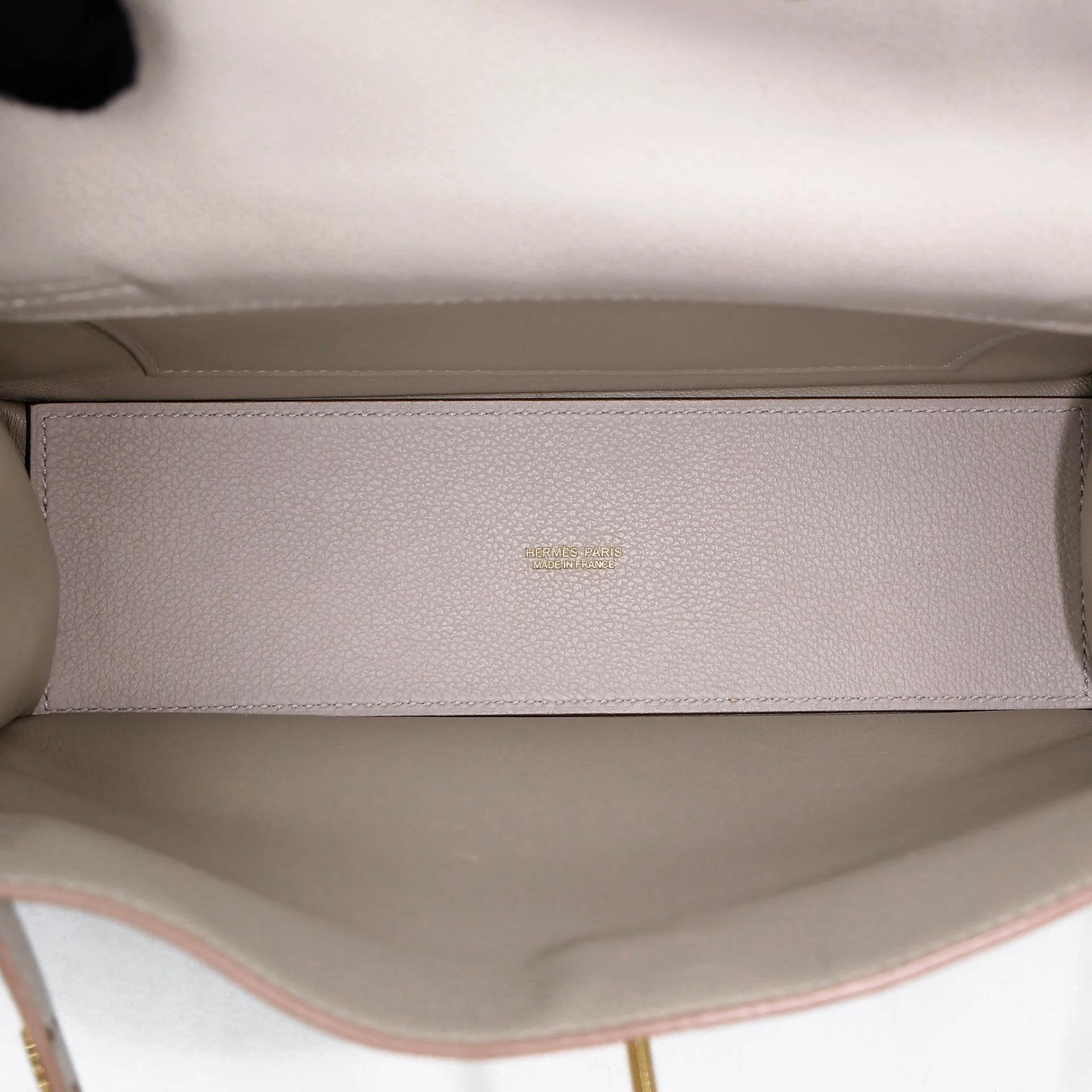 Very Good ( Rank A) HERMÈS Kelly Danse Gris Perle (80) Evercolor Gold hardware D (2019) - 23