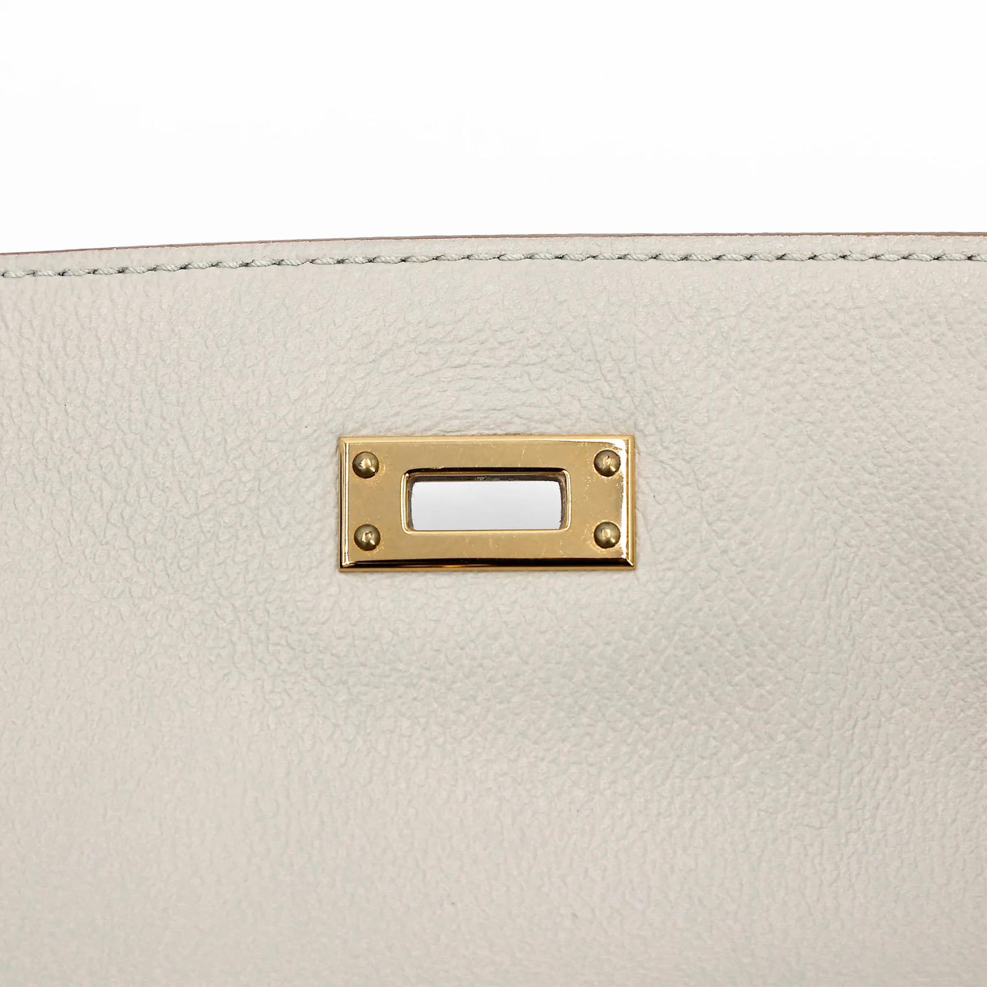 Very Good ( Rank A) HERMÈS Kelly Danse Gris Perle (80) Evercolor Gold hardware D (2019) - 14